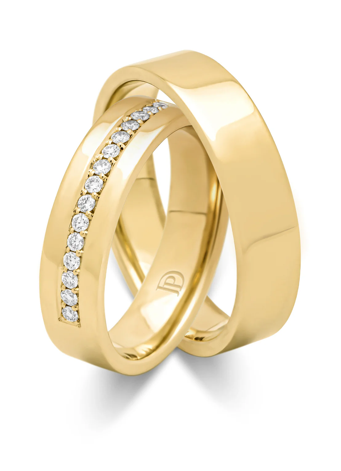 Geelgouden 14 kt trouwring, 0.15ct diamant, Wedding - Image 3