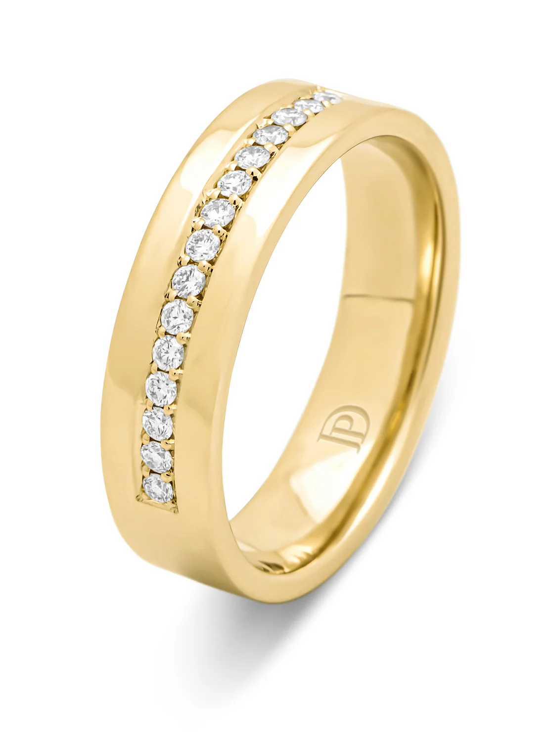 Geelgouden 18 kt trouwring, 0.15ct diamant, Wedding
