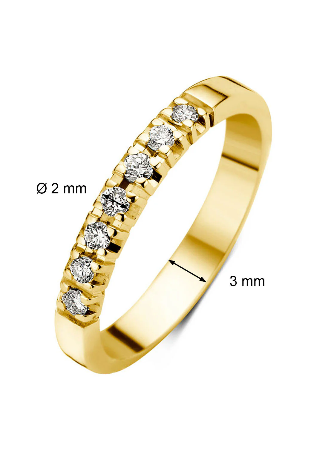 Geelgouden alliance ring, 0.21 ct diamant, Groeibriljant - Image 2