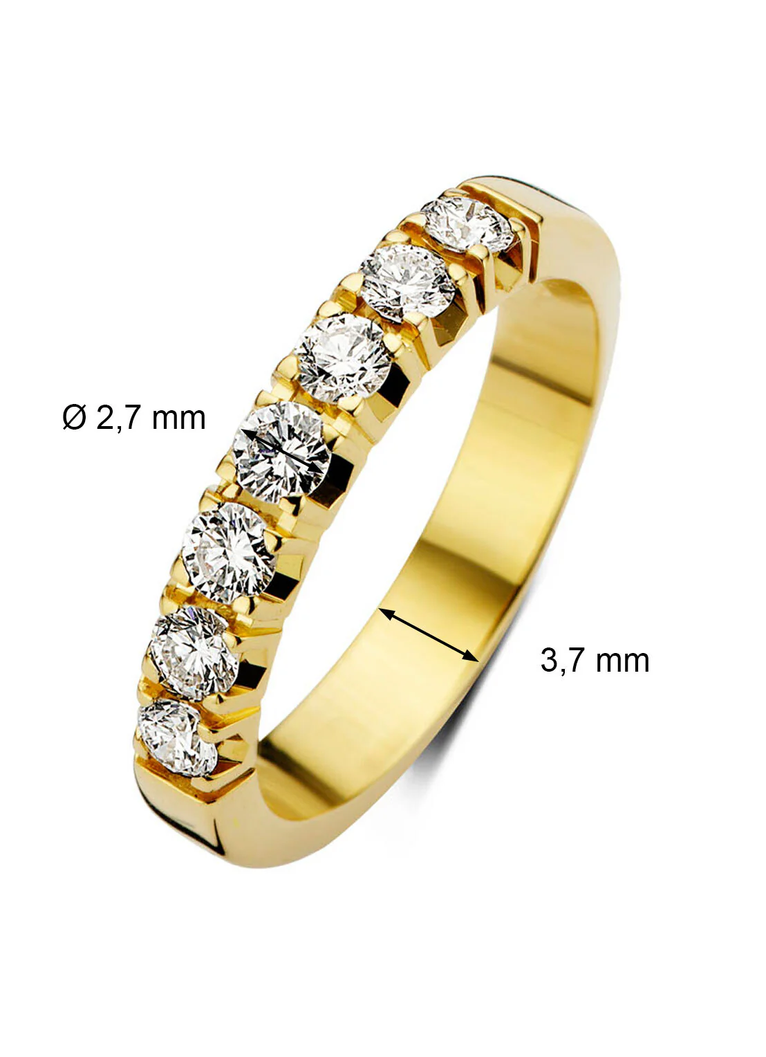 Geelgouden alliance ring, 0.49 ct diamant, Groeibriljant - Image 2