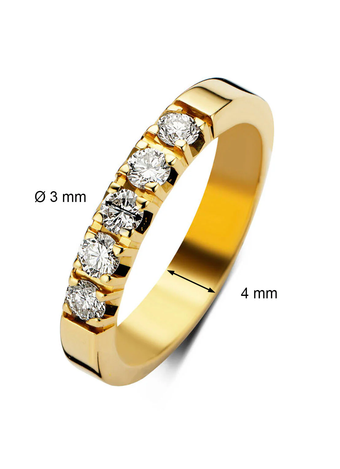 Geelgouden alliance ring, 0.50 ct diamant, Groeibriljant - Image 2