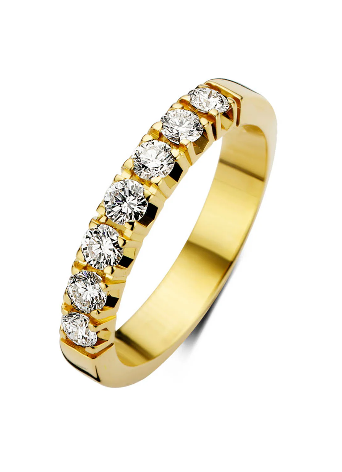 Geelgouden alliance ring, 0.70 ct diamant, Groeibriljant