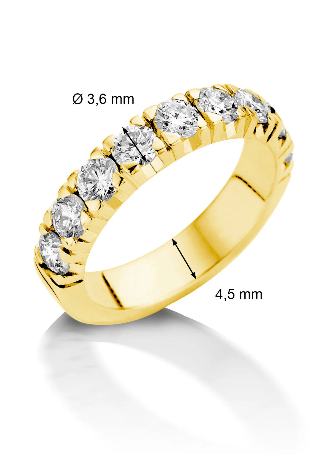 Geelgouden alliance ring, 1.44 ct diamant, Groeibriljant - Image 2