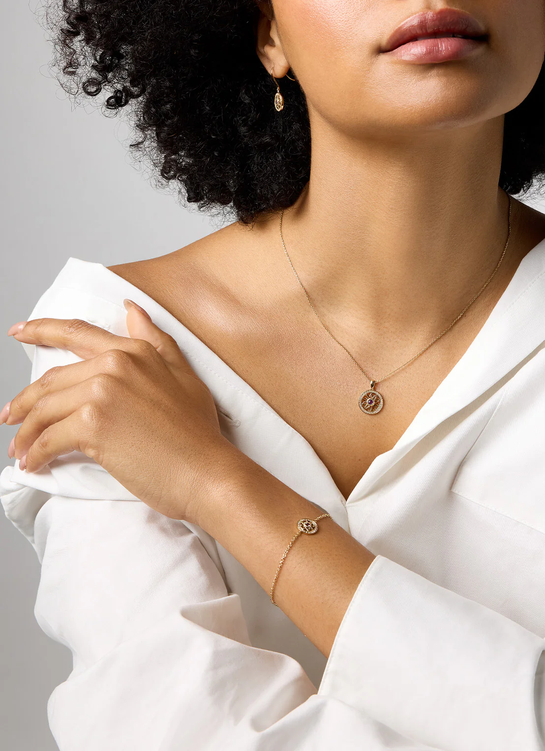 Birthstones geelgouden armband paarse amethist (Februari) - Image 3