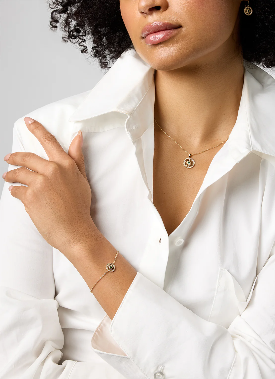 Birthstones geelgouden armband smaragd (Mei) - Image 2
