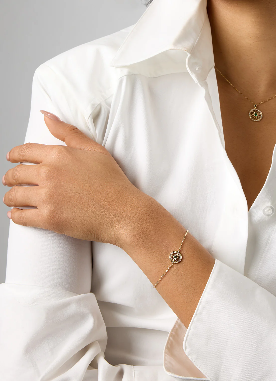 Birthstones geelgouden armband smaragd (Mei) - Image 3