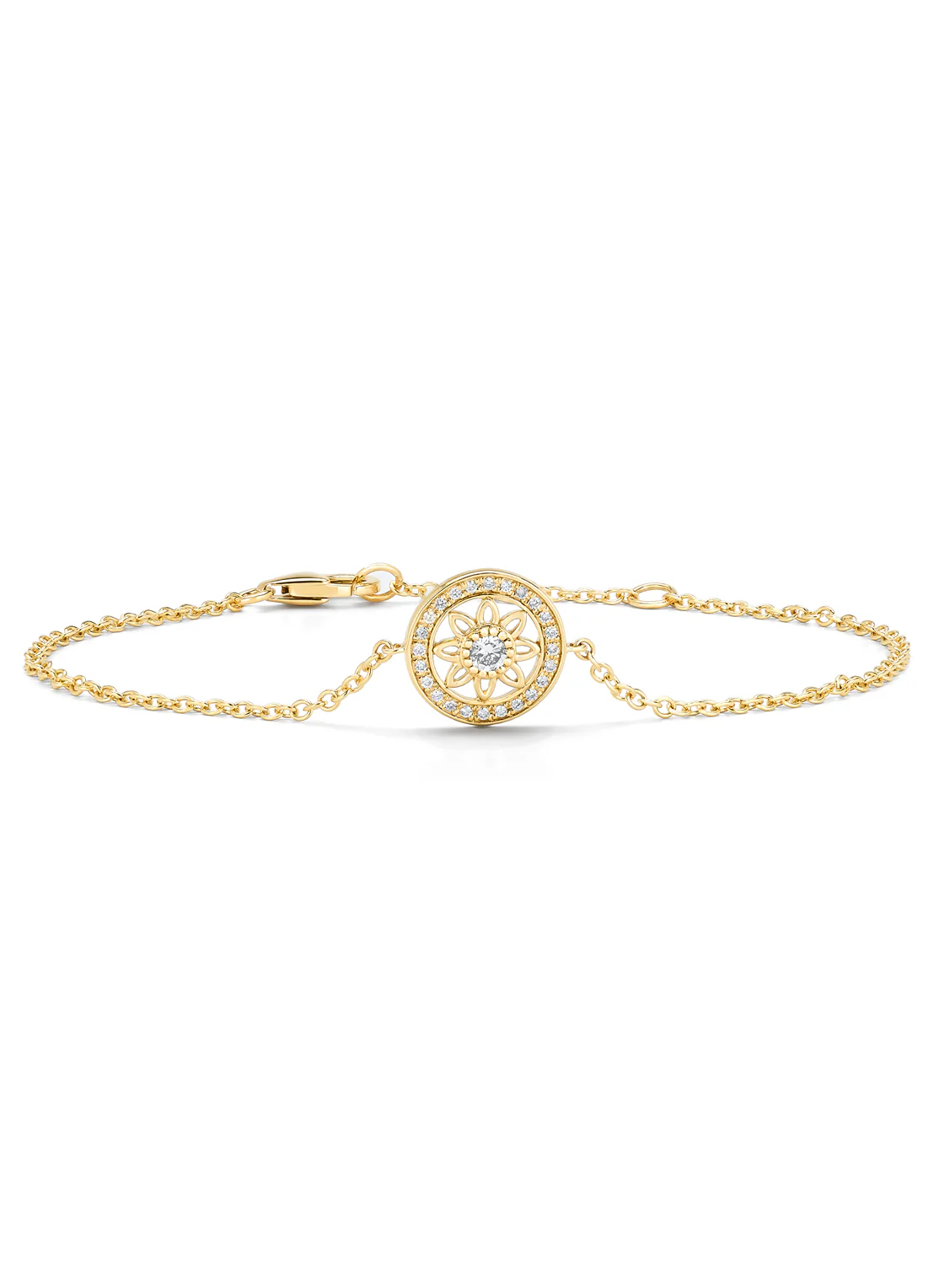 Birthstones geelgouden armband diamant (April)