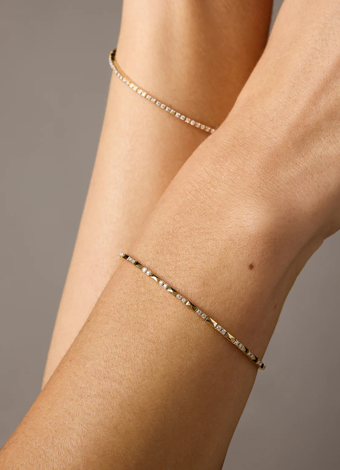 Geelgouden armband, 0.32 ct diamant, Ensemble - Image 2