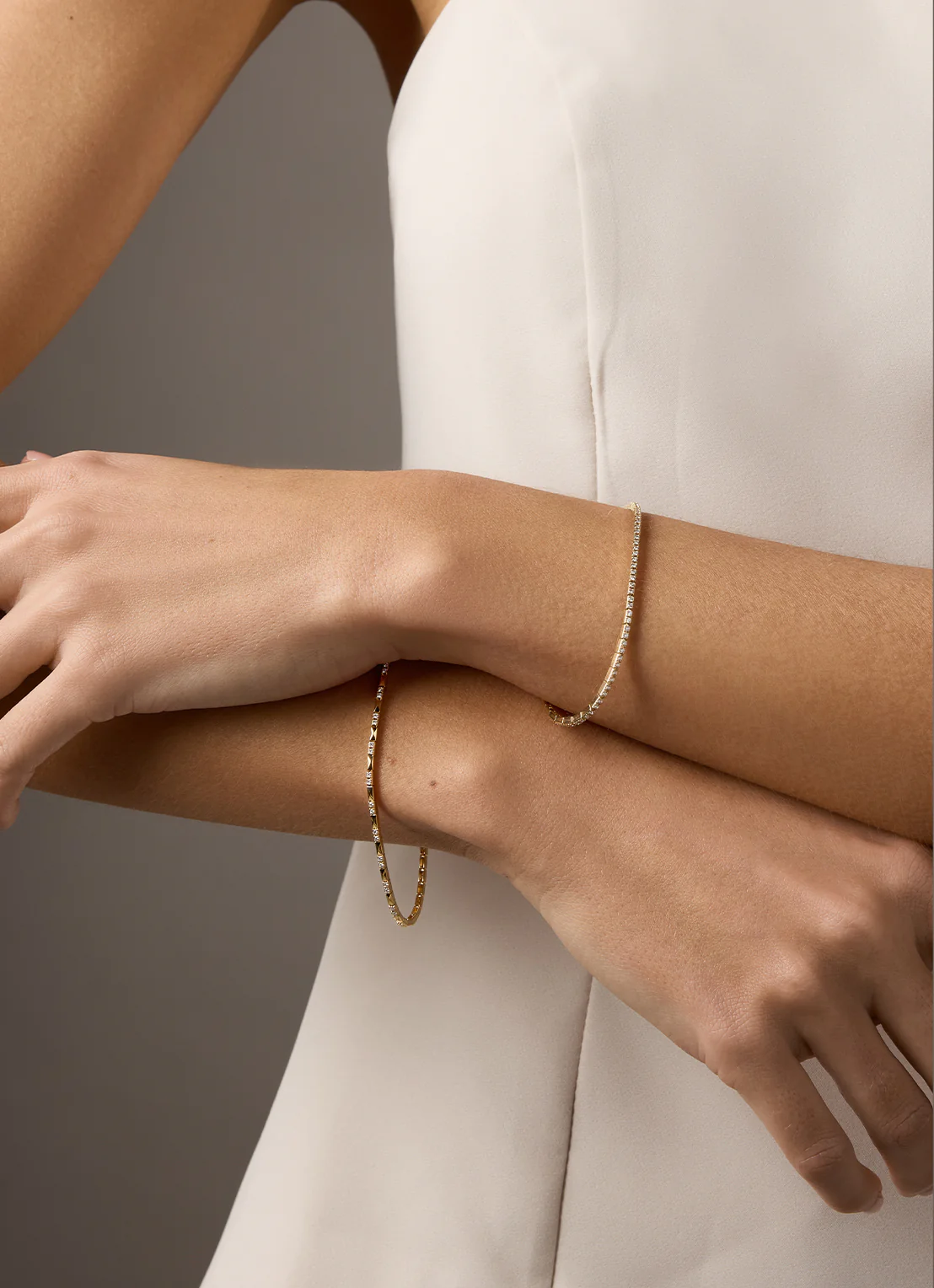 Geelgouden armband, 0.32 ct diamant, Ensemble - Image 3