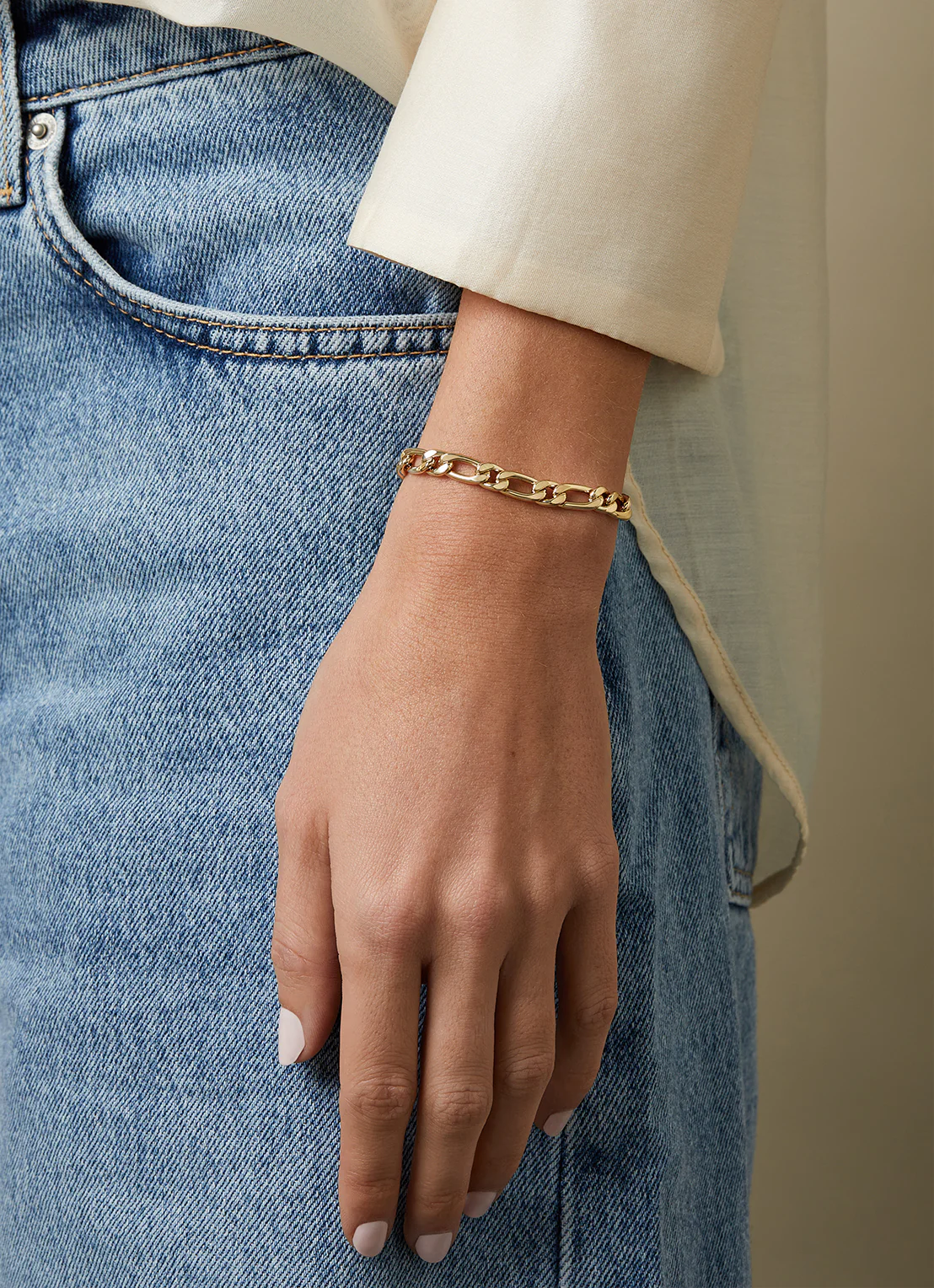 Geelgouden schakelarmband Timeless Treasures 20 cm - Image 4