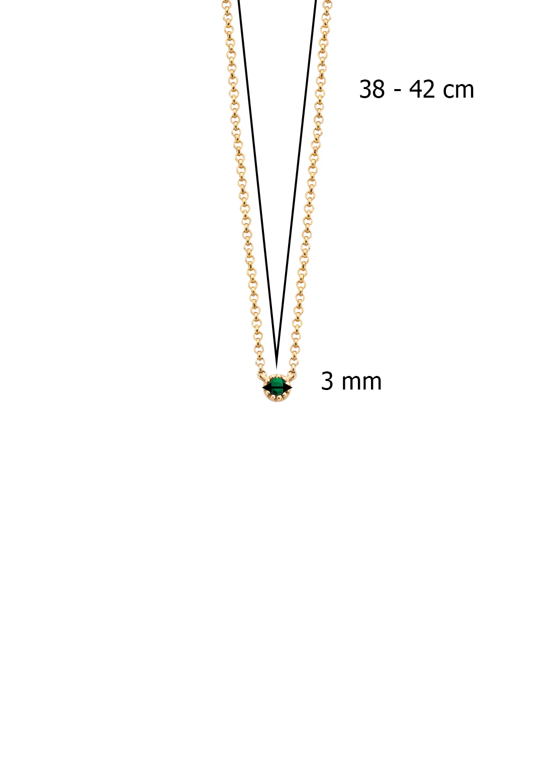 Geelgouden collier, 0.04 ct smaragd, Joy - Image 3