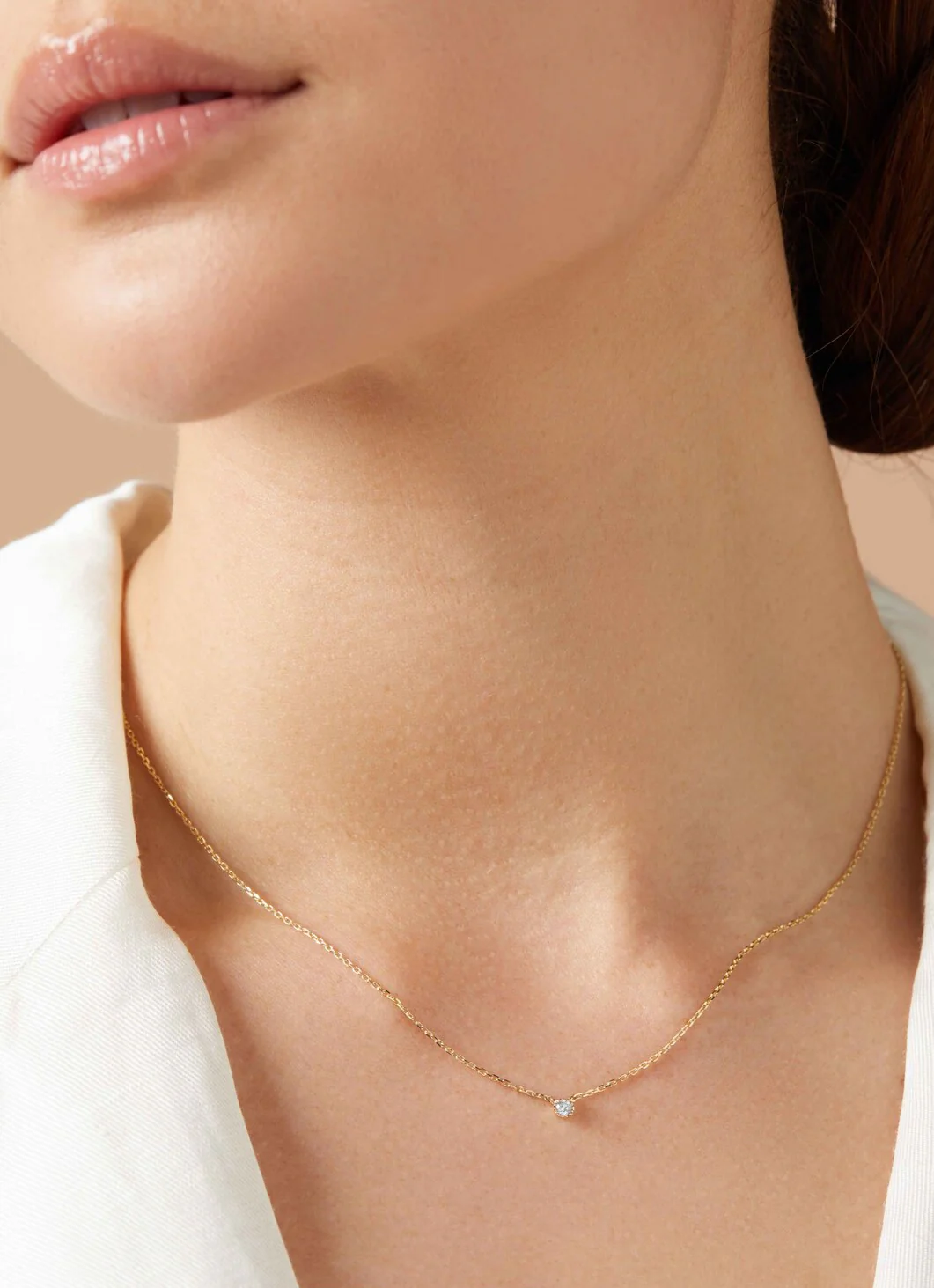 Geelgouden collier, 0.05 ct diamant, Joy - Image 2