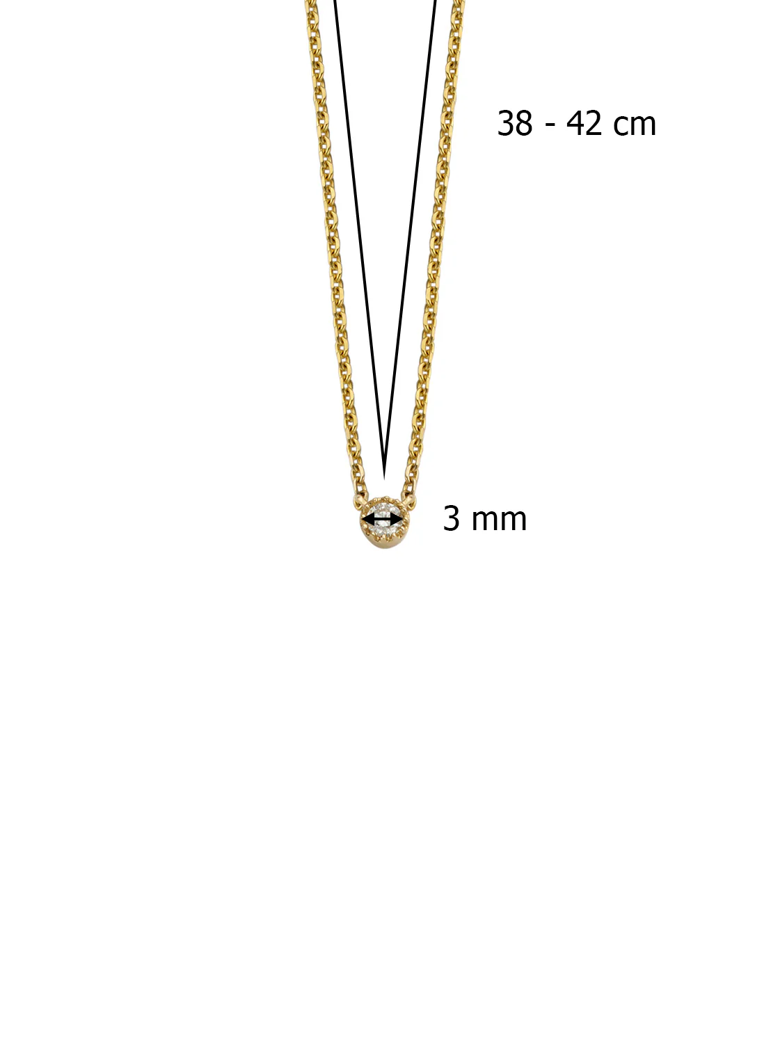 Geelgouden collier, 0.05 ct diamant, Joy - Image 3