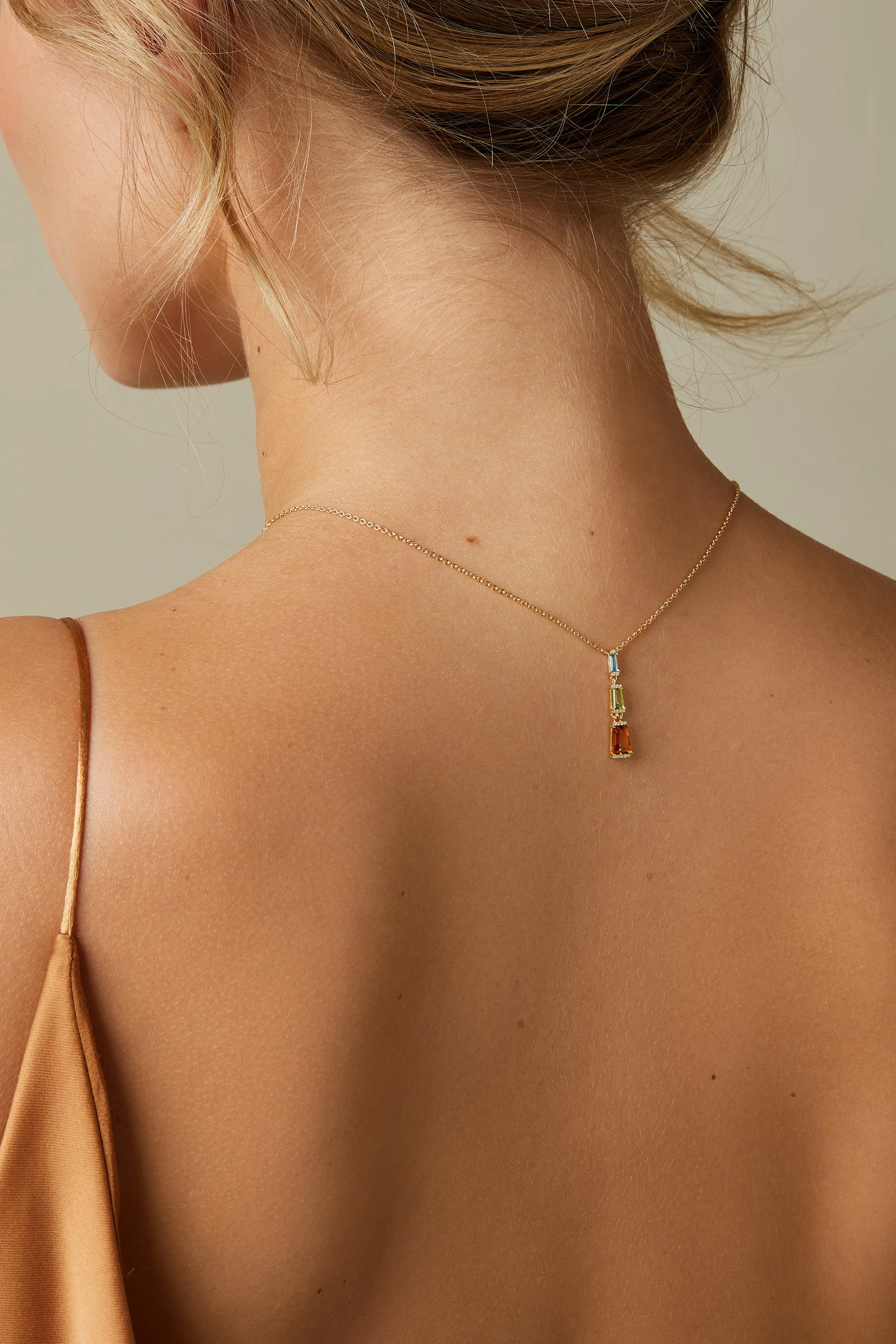 Geelgouden collier, 0.73 ct citrien, Gallery - Image 3