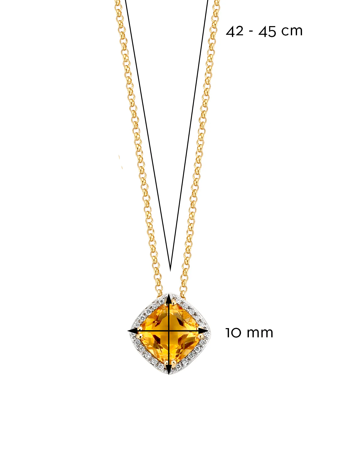 Geelgouden collier, 1.56 ct citrien, Fiësta - Image 4