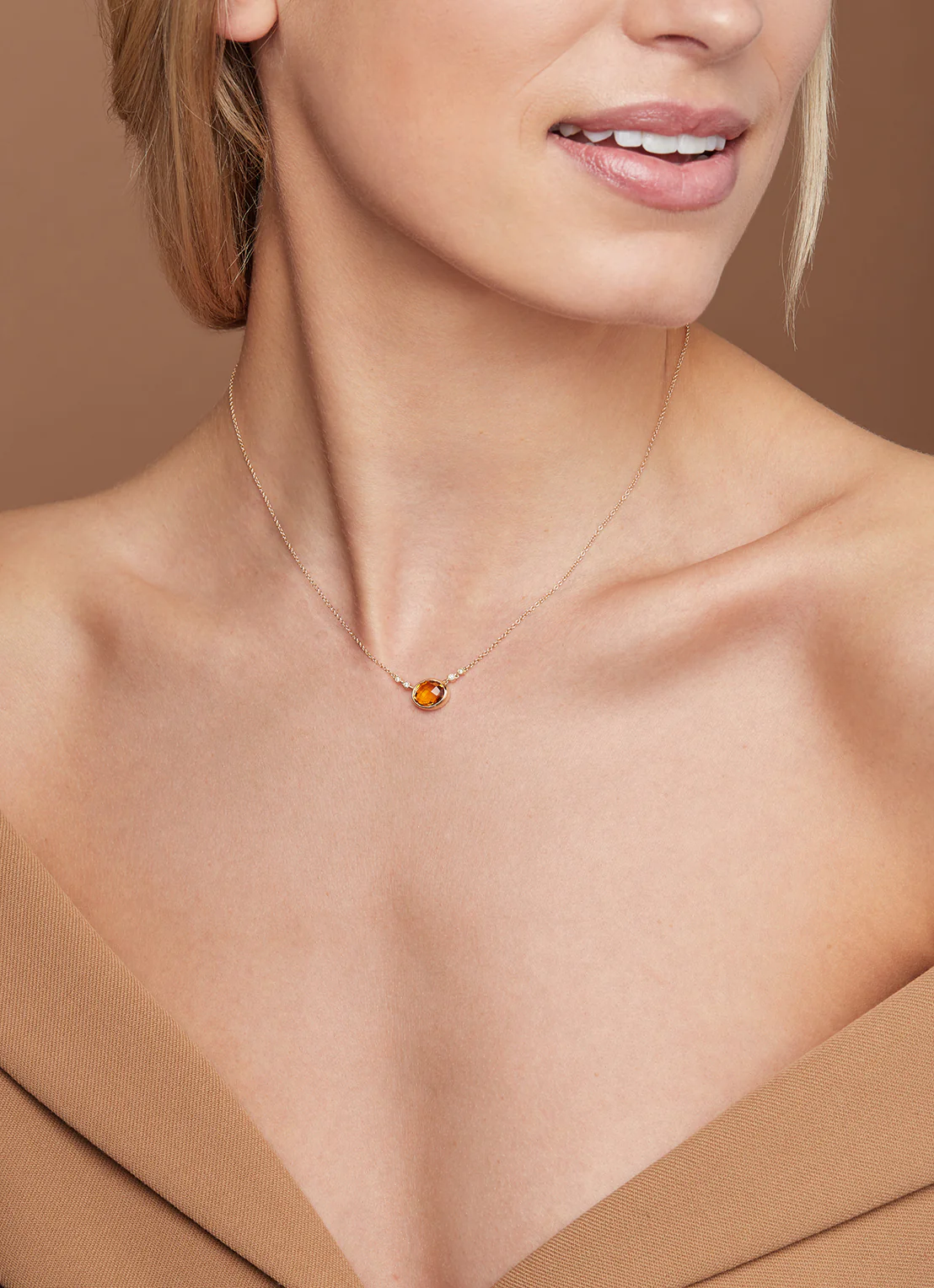 Geelgouden collier, 1.85 ct oranje citrien, Philosophy - Image 2