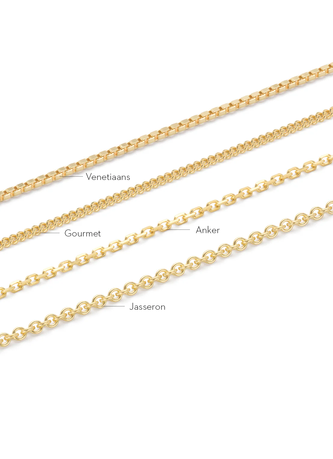 Geelgouden venetiaans lengtecollier Timeless Treasures 60cm - Image 4