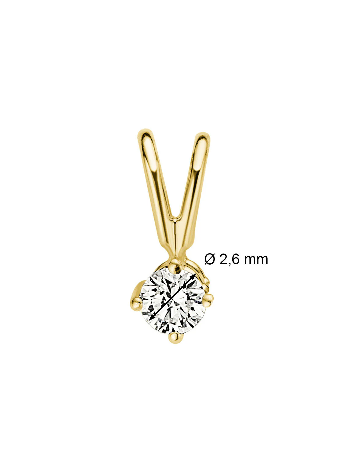 Geelgouden hanger, 0.06 ct diamant, Groeibriljant - Image 4