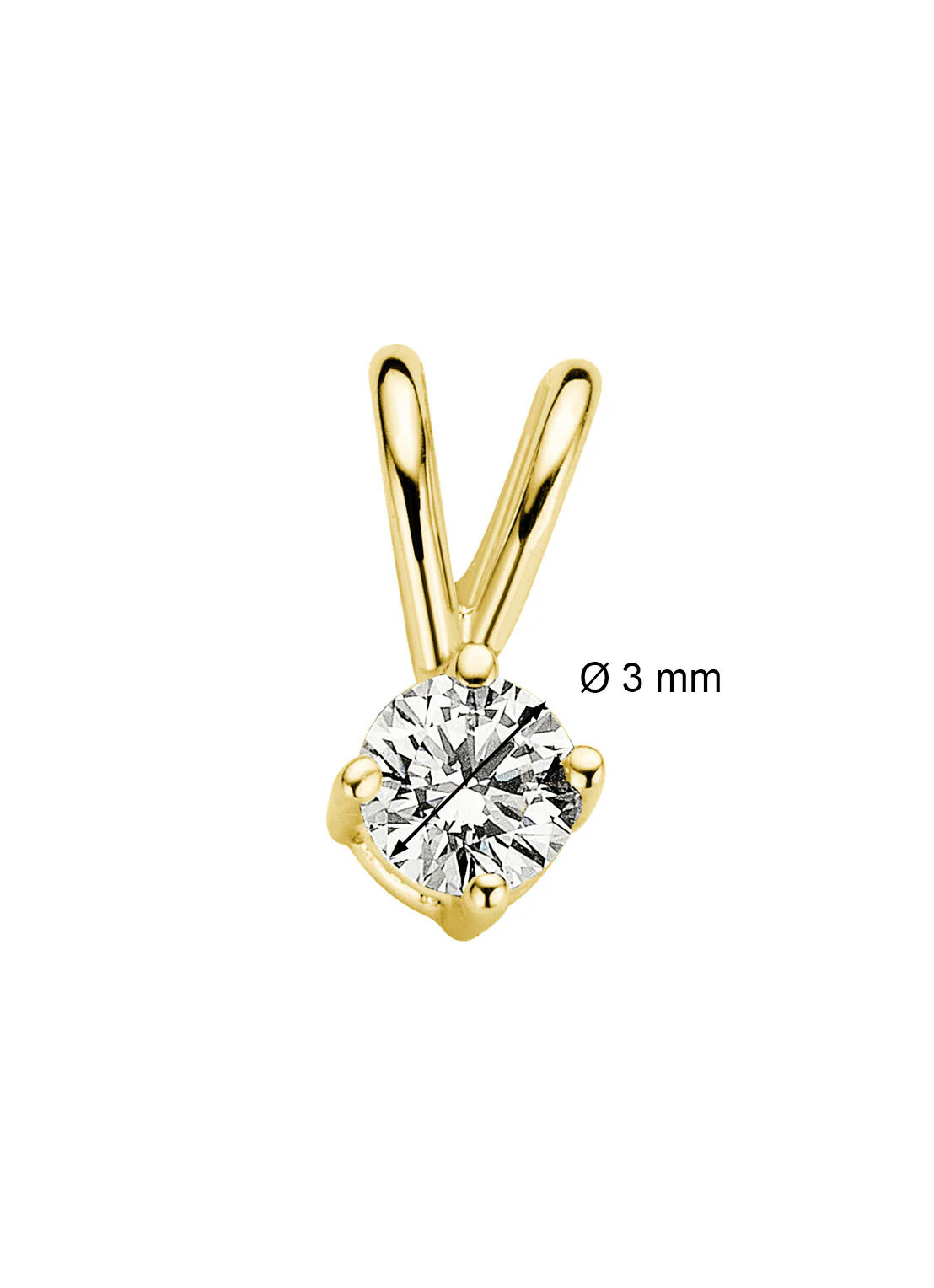 Geelgouden hanger, 0.11 ct diamant, Groeibriljant - Image 2