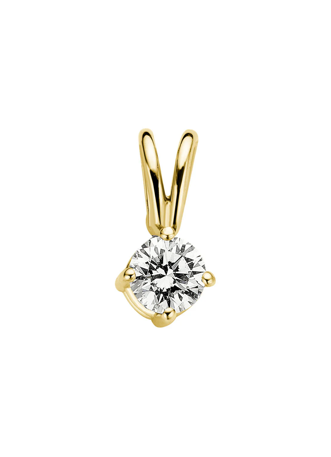 Geelgouden hanger, 0.14 ct diamant, Groeibriljant