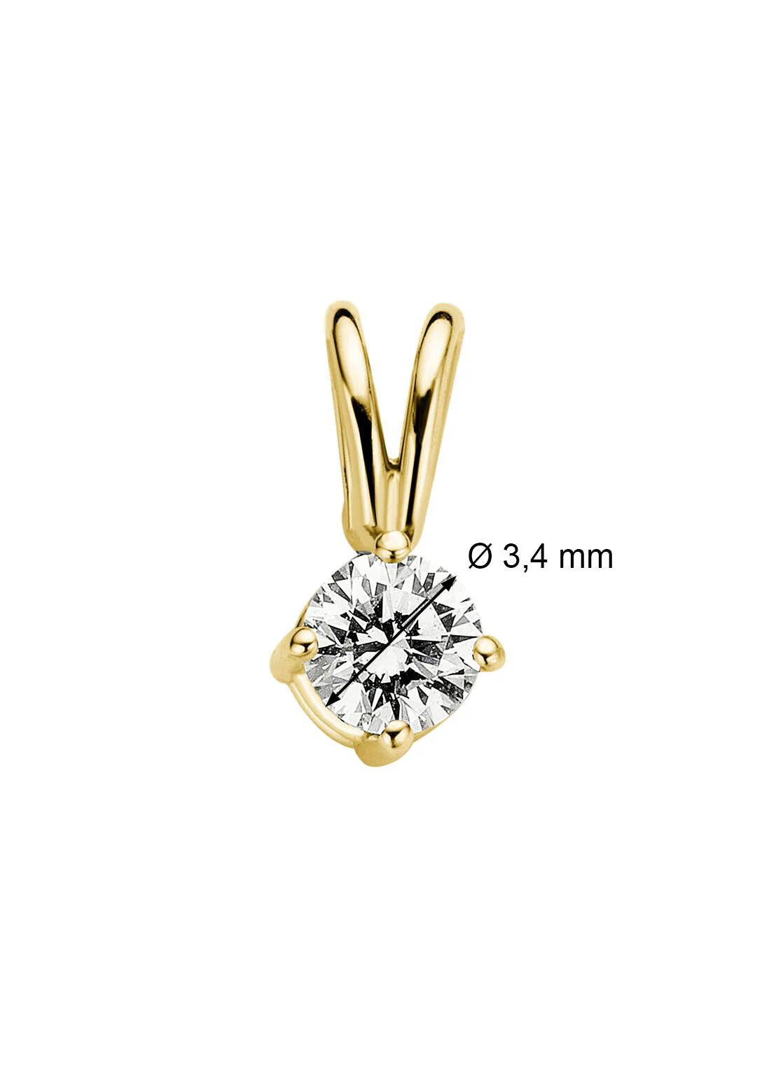Geelgouden hanger, 0.14 ct diamant, Groeibriljant - Image 2