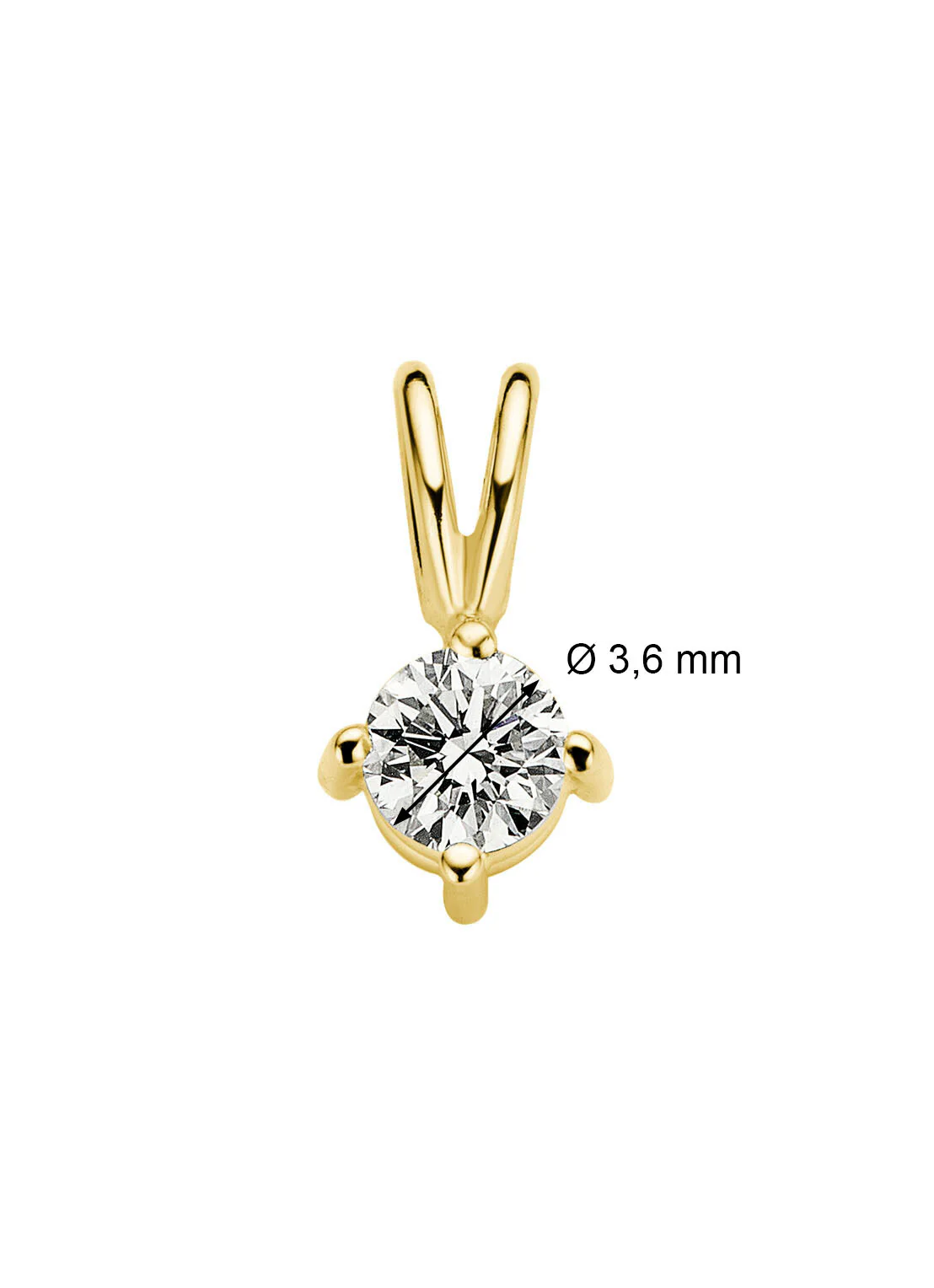 Geelgouden hanger, 0.16 ct diamant, Groeibriljant - Image 2