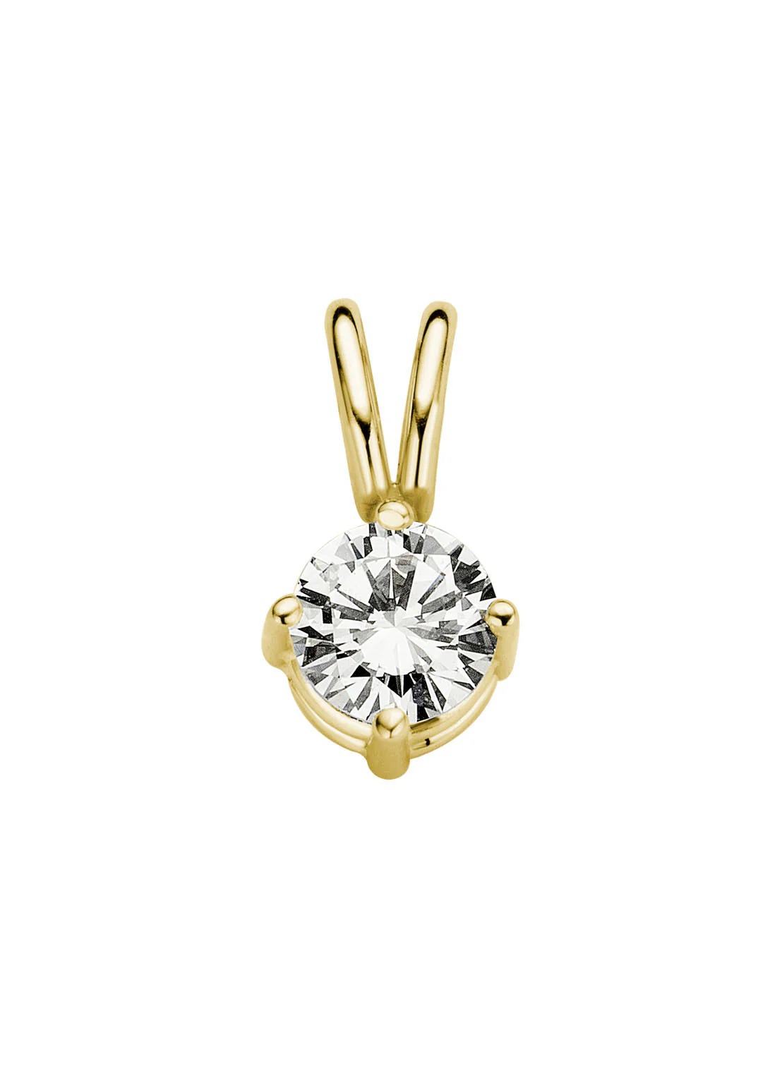 Geelgouden hanger, 0.23 ct diamant, Groeibriljant