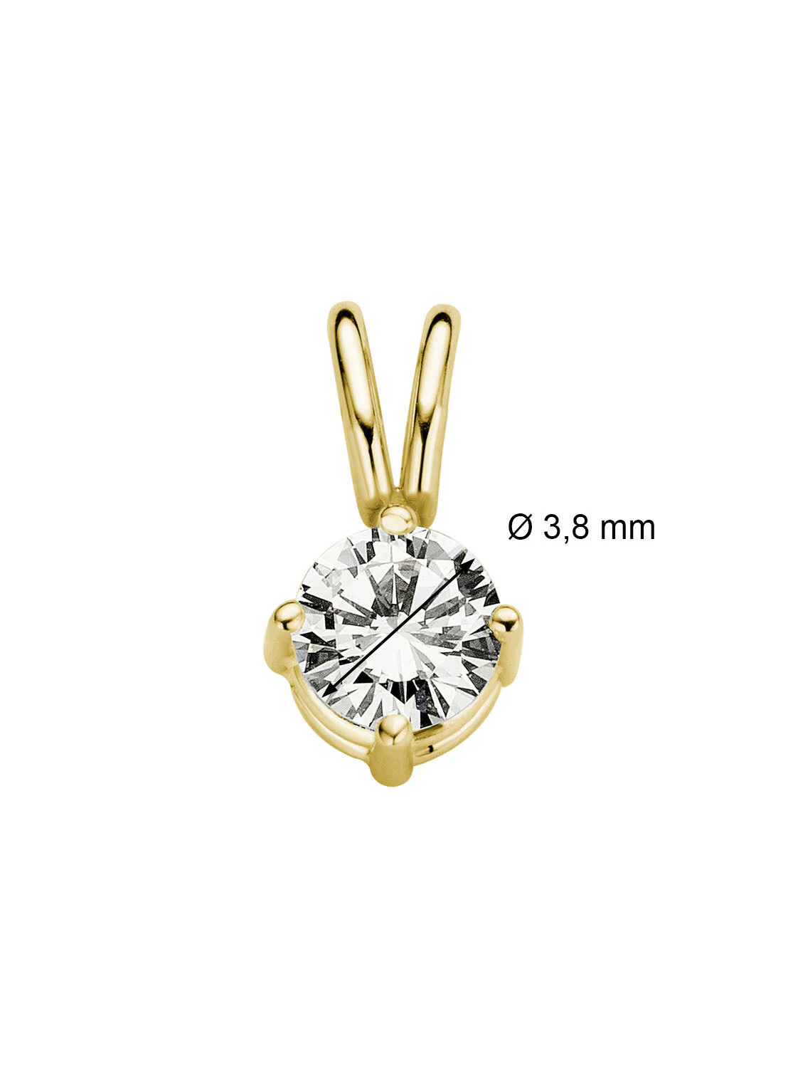 Geelgouden hanger, 0.23 ct diamant, Groeibriljant - Image 2