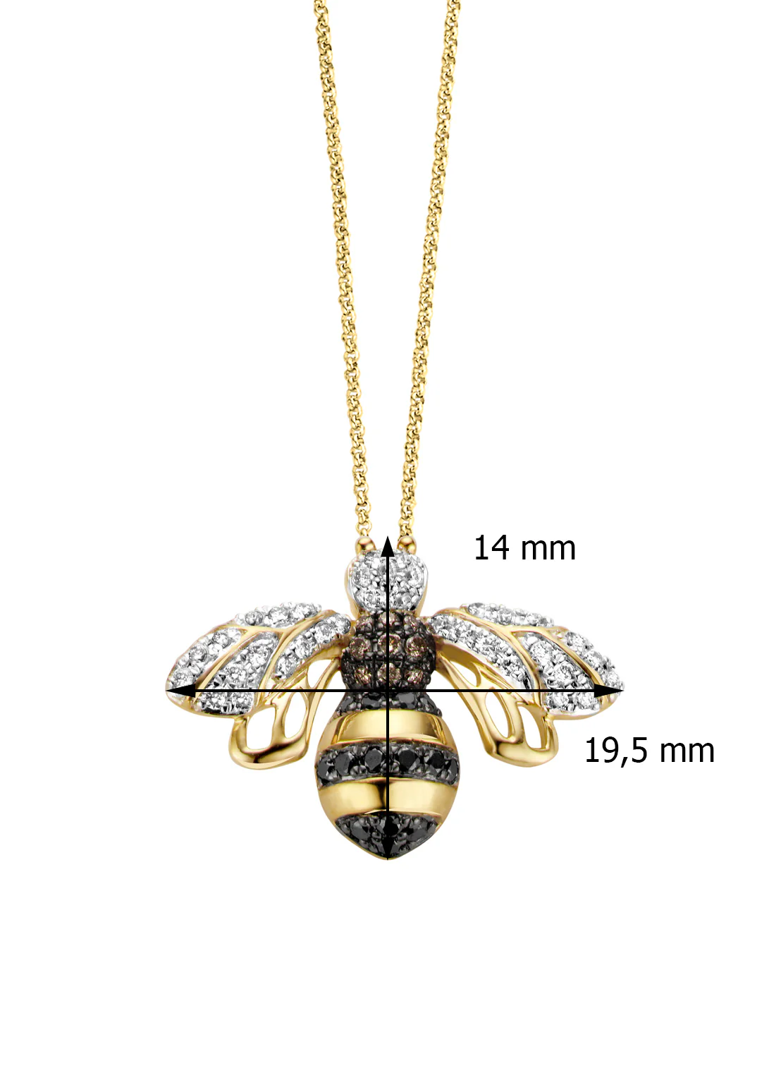 Geelgouden hanger, 0.28 ct diamant, Queen Bee - Image 3