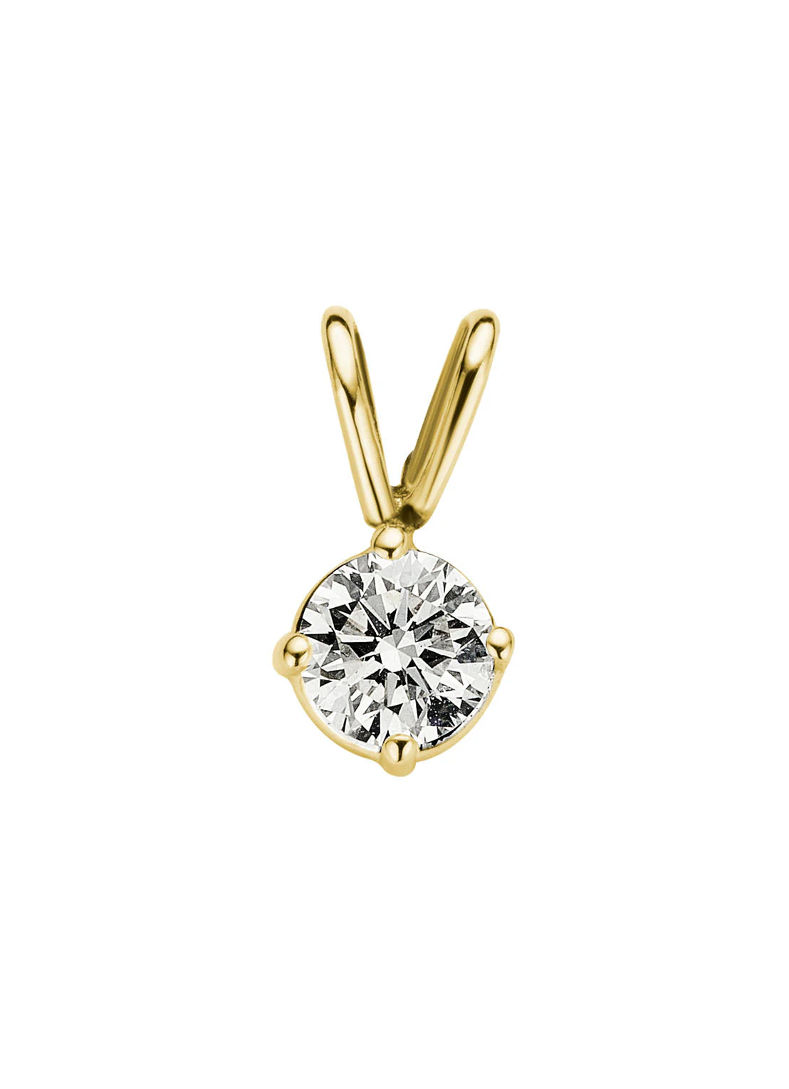 Geelgouden hanger, 0.29 ct diamant, Groeibriljant