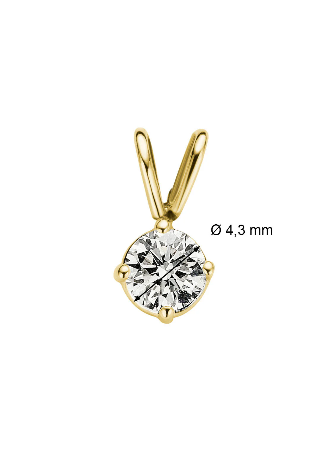 Geelgouden hanger, 0.31 ct diamant, Groeibriljant - Image 2