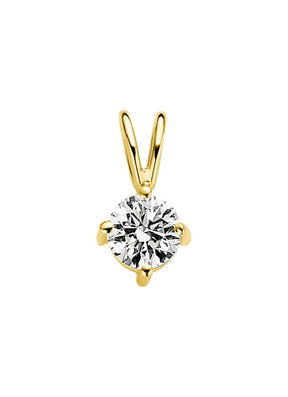 Geelgouden hanger, 0.33 ct diamant, Groeibriljant
