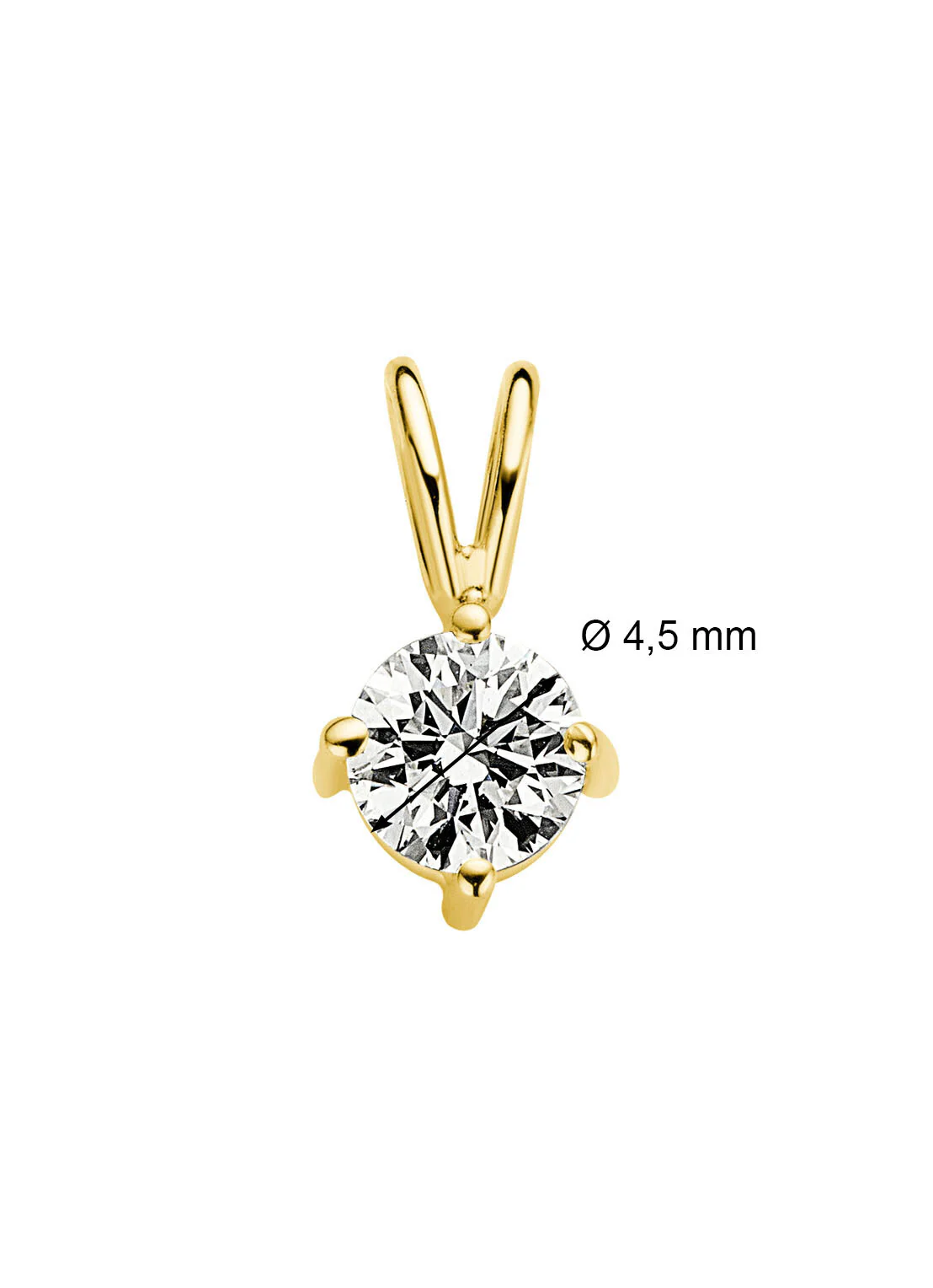 Geelgouden hanger, 0.33 ct diamant, Groeibriljant - Image 2