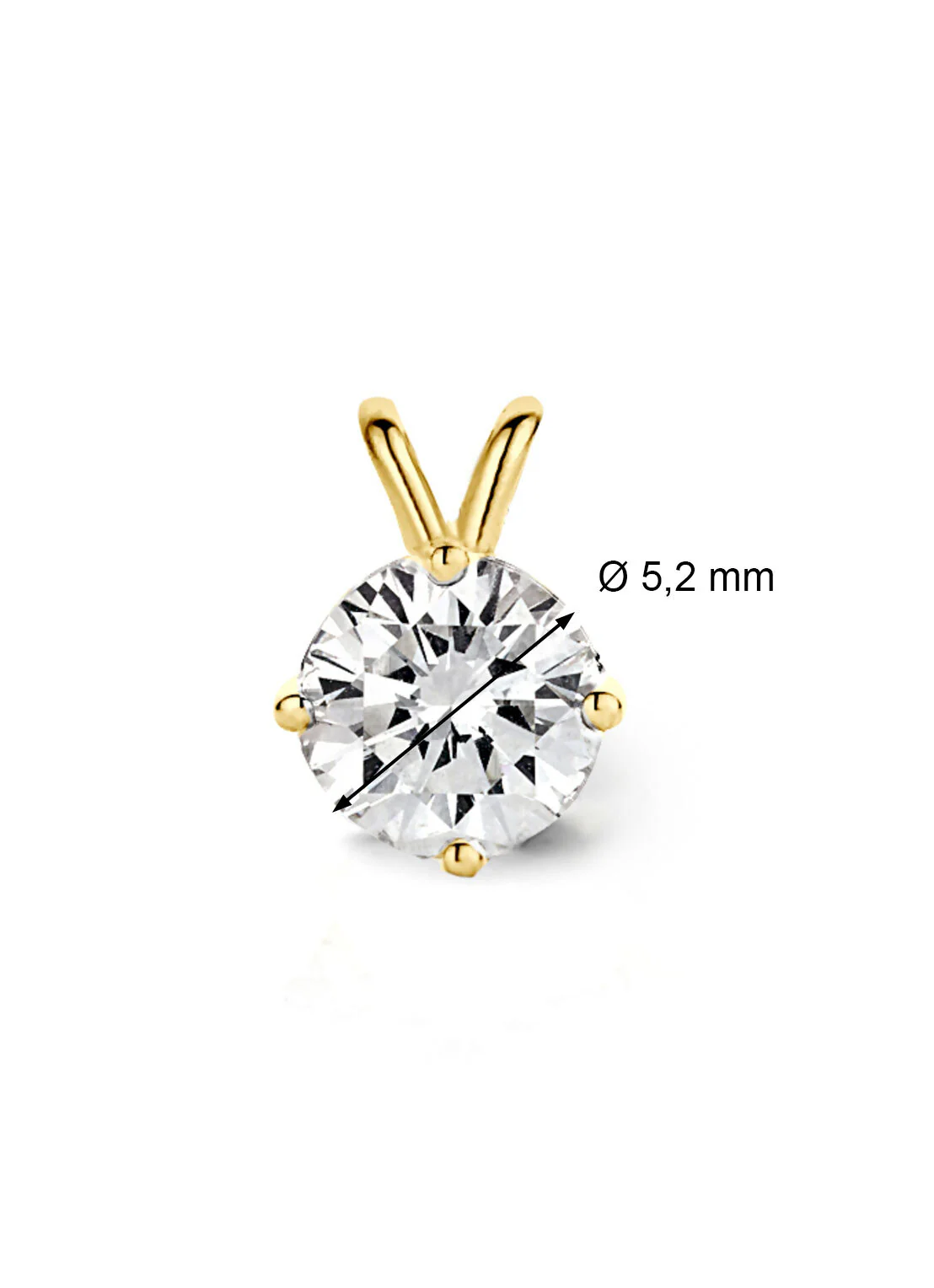 Geelgouden hanger, 0.57 ct diamant, Groeibriljant - Image 2