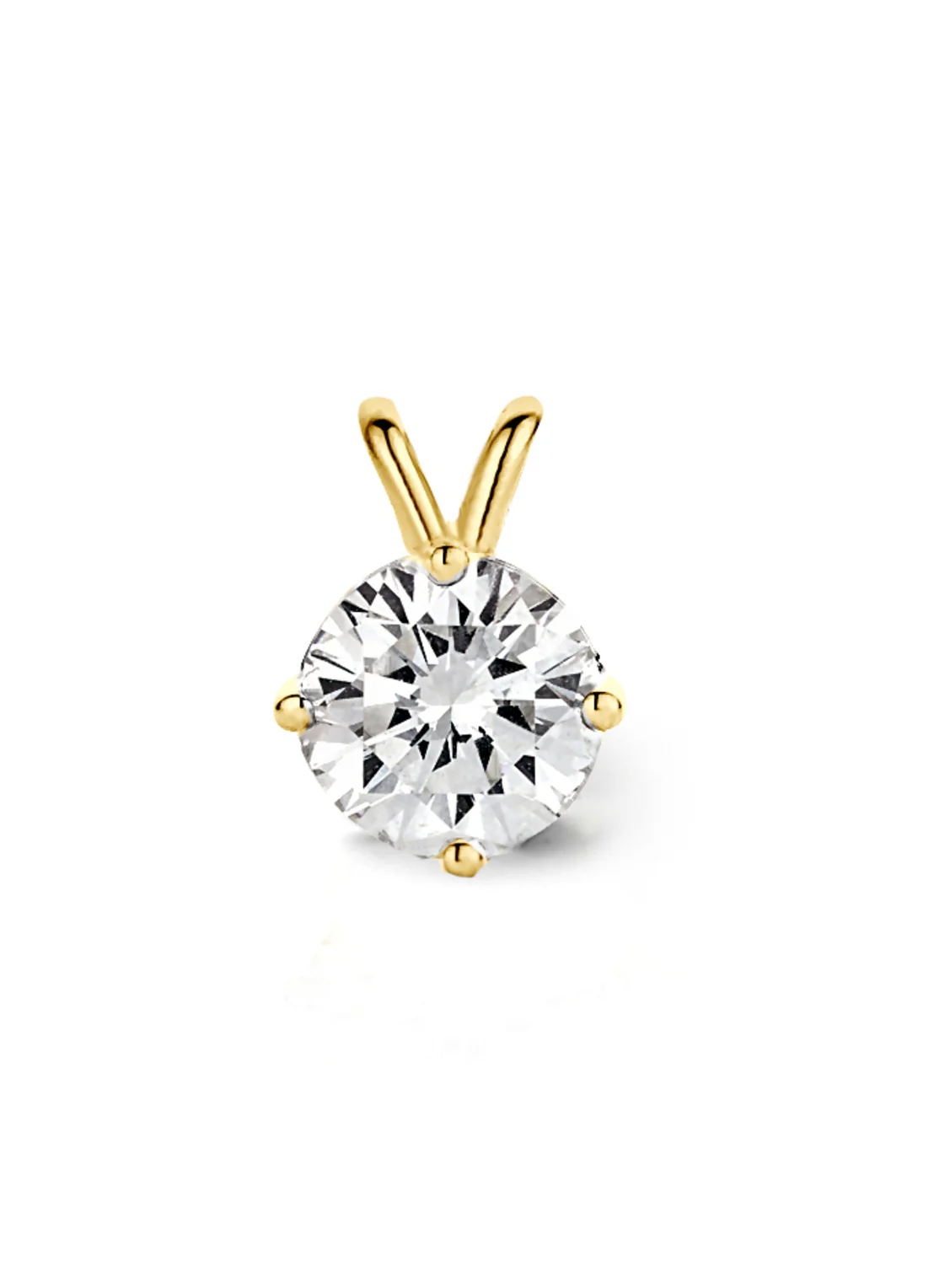 Geelgouden hanger, 0.65 ct diamant, Groeibriljant