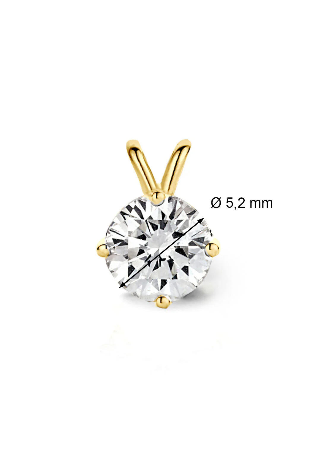 Geelgouden hanger, 0.69 ct diamant, Groeibriljant - Image 2