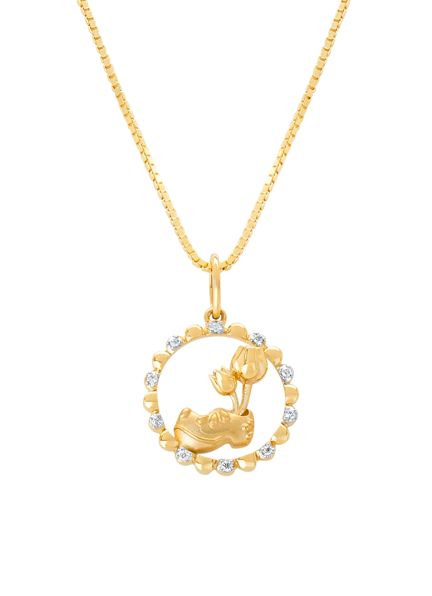 Geelgouden Klomp hanger, 0.03 ct diamant, Dutch icons