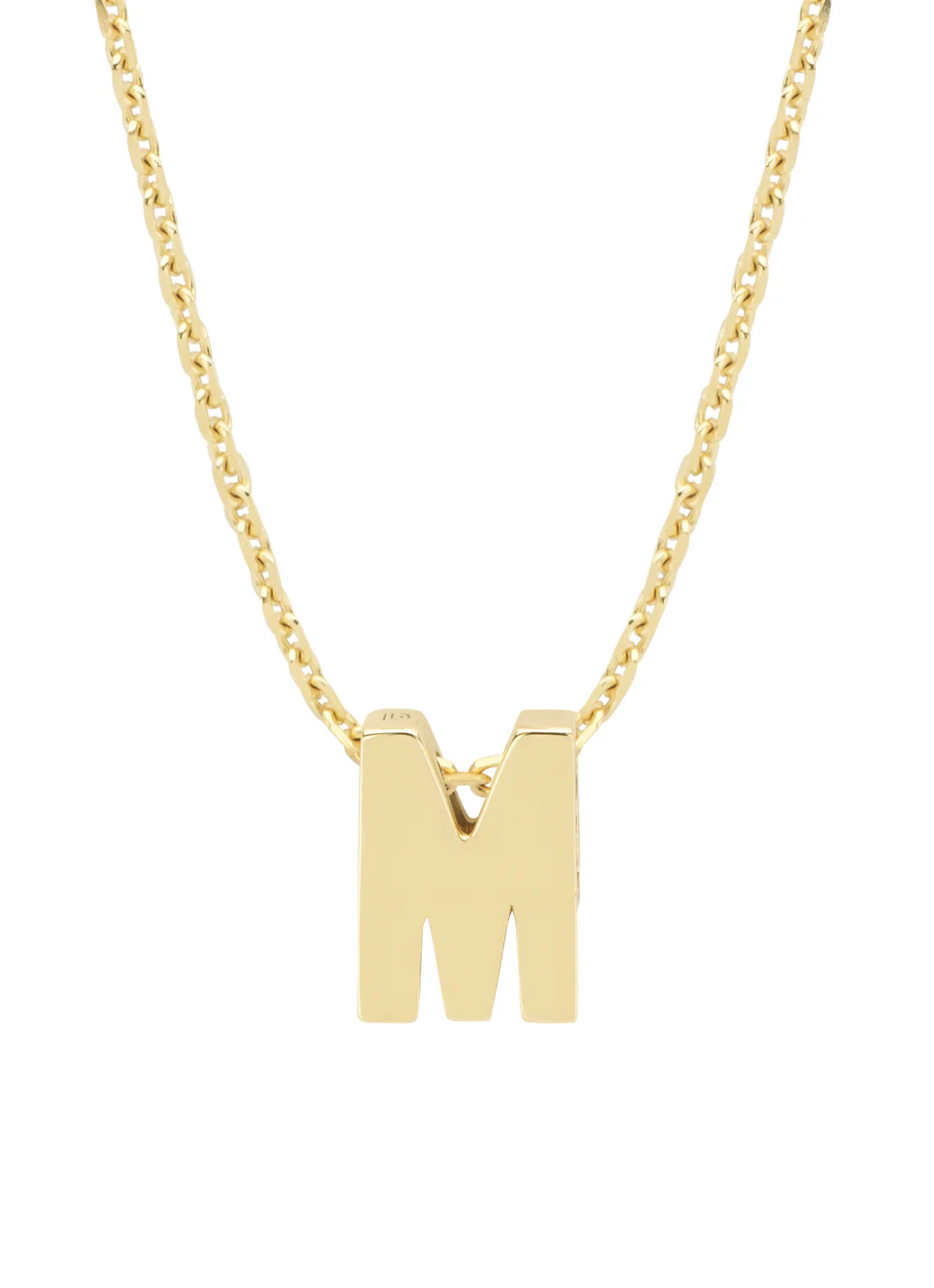 Geelgouden hanger M, Alphabet