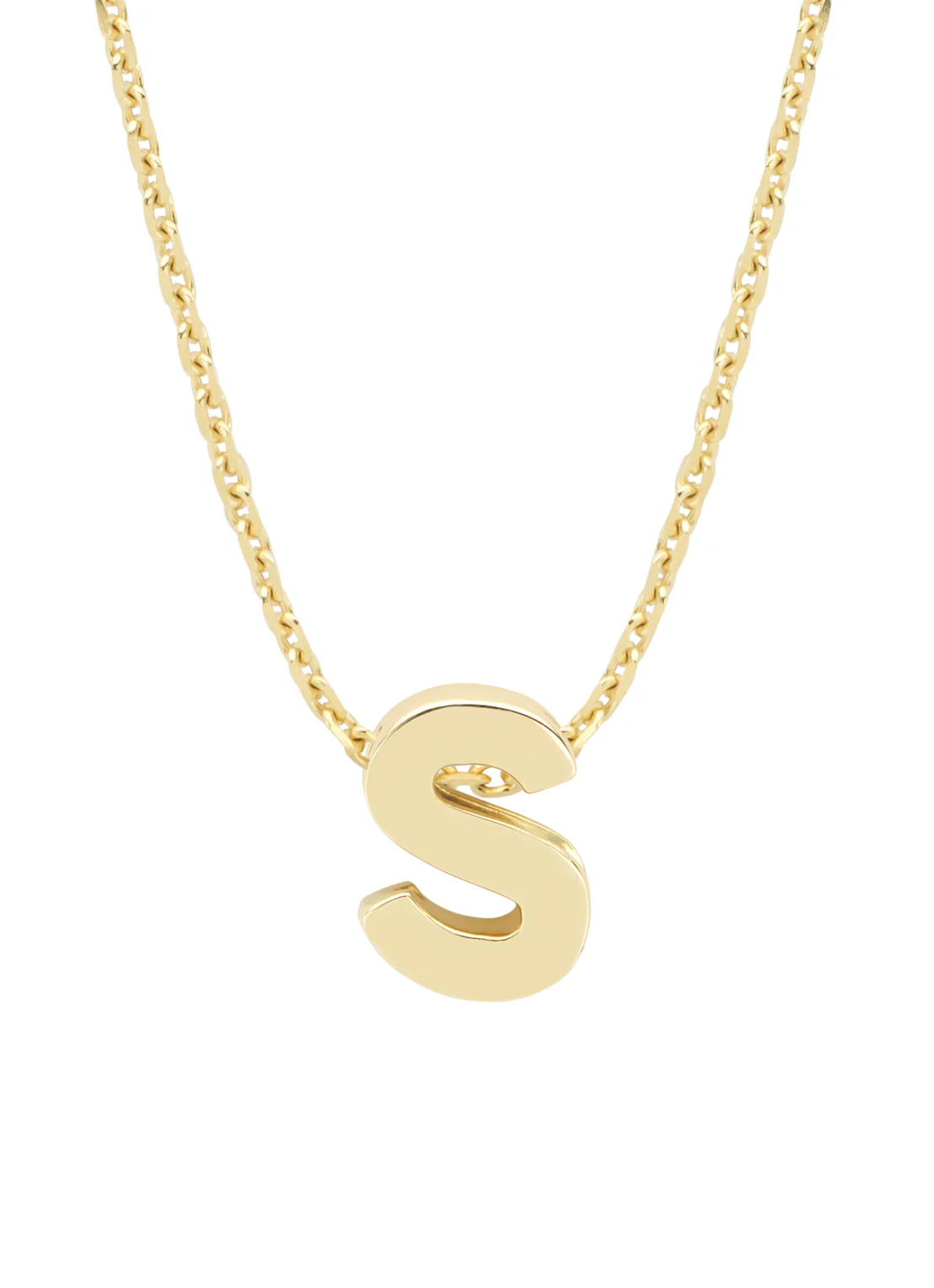 Geelgouden hanger S, Alphabet
