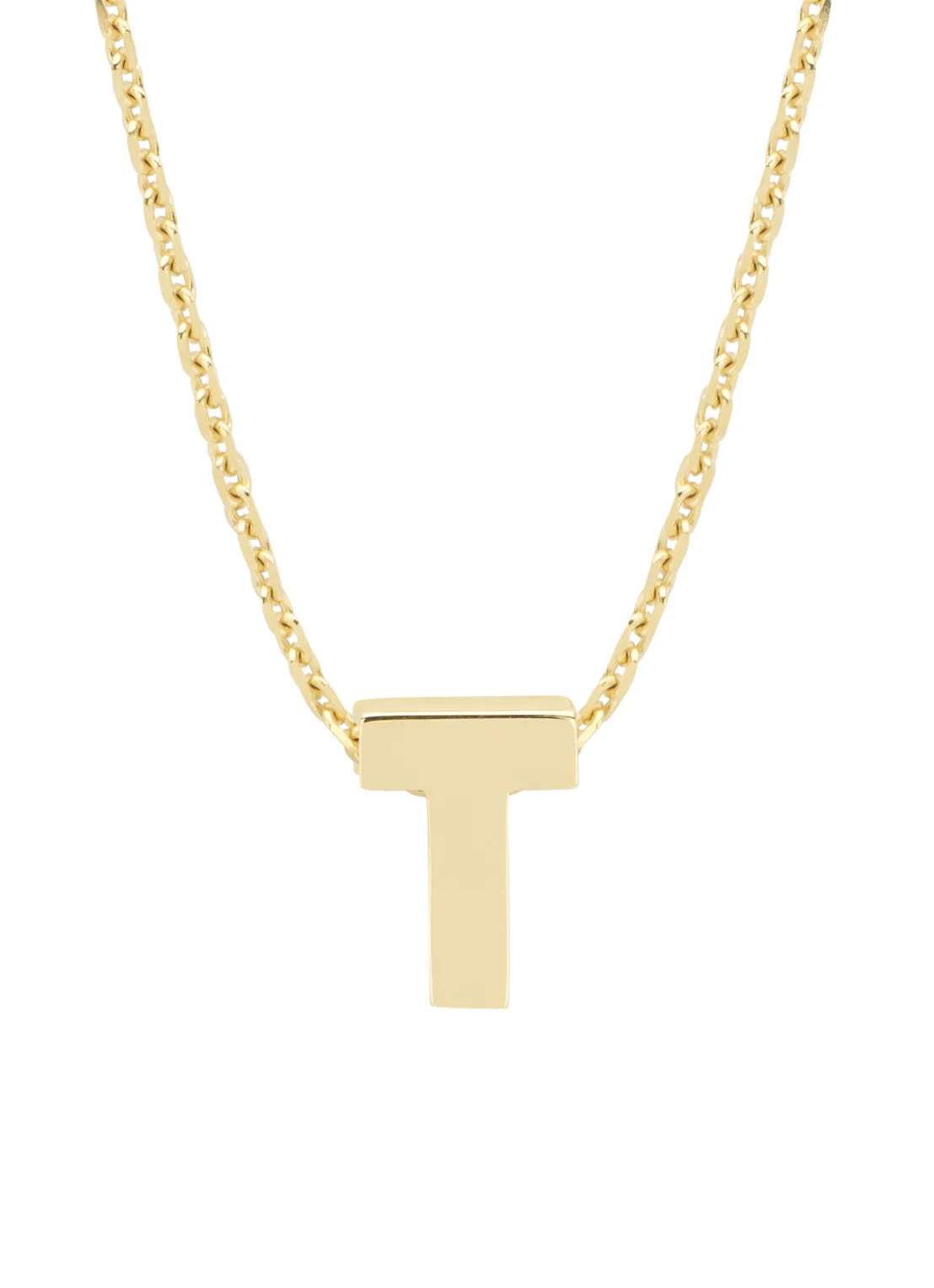 Geelgouden hanger T, Alphabet