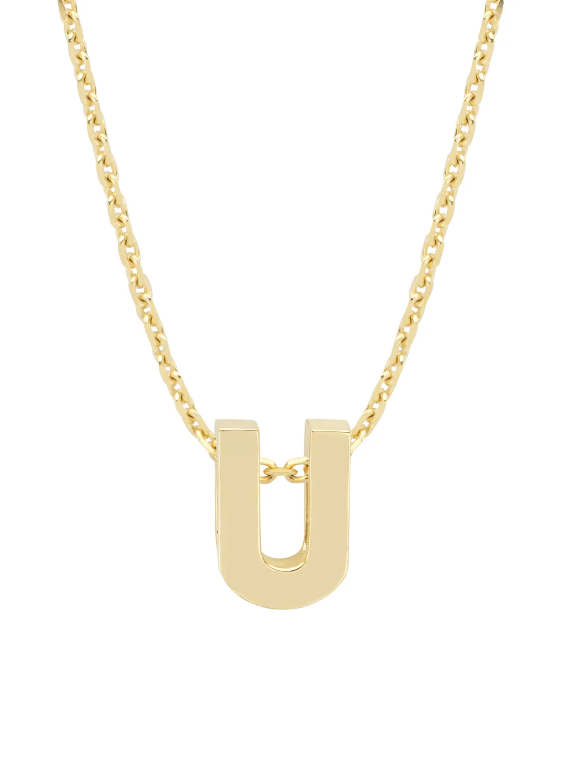 Geelgouden hanger U, Alphabet