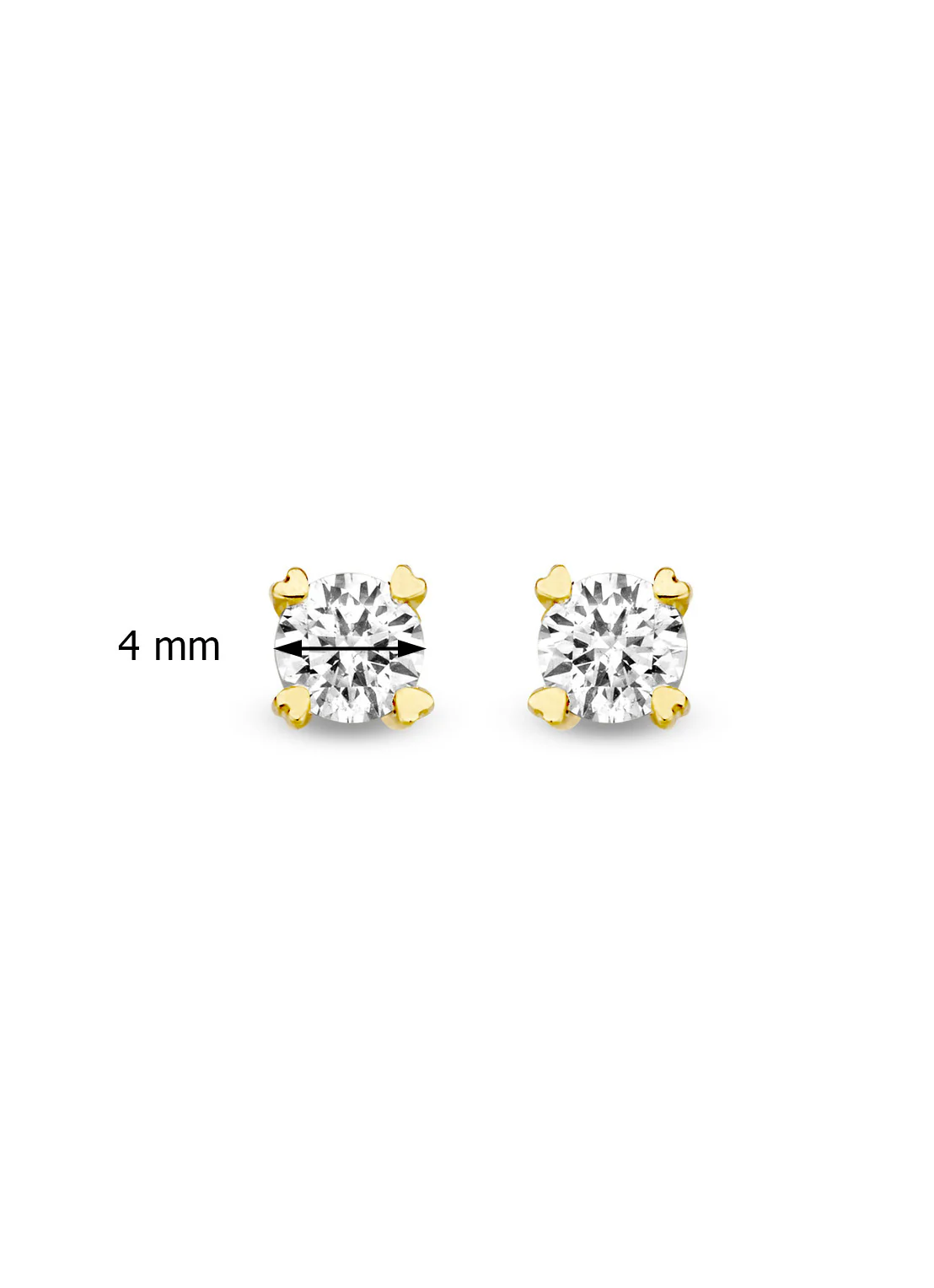 Geelgouden oorsieraden, 0.28 ct diamant, Hearts & Arrows - Image 3