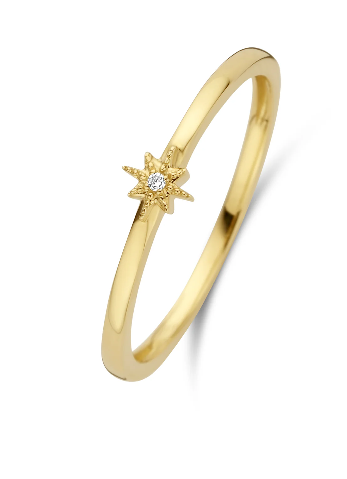 Geelgouden ring, 0.01 ct diamant, Cosmic