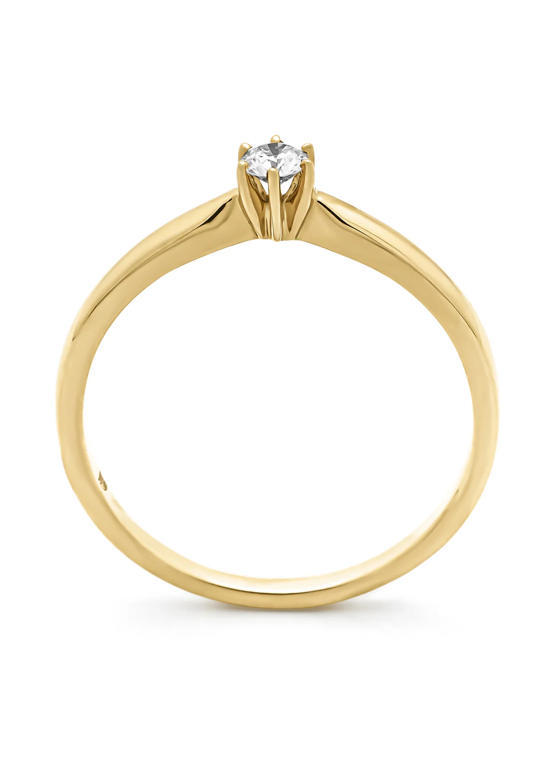 Geelgouden ring, 0.10 ct diamant, Hearts & Arrows - Image 3