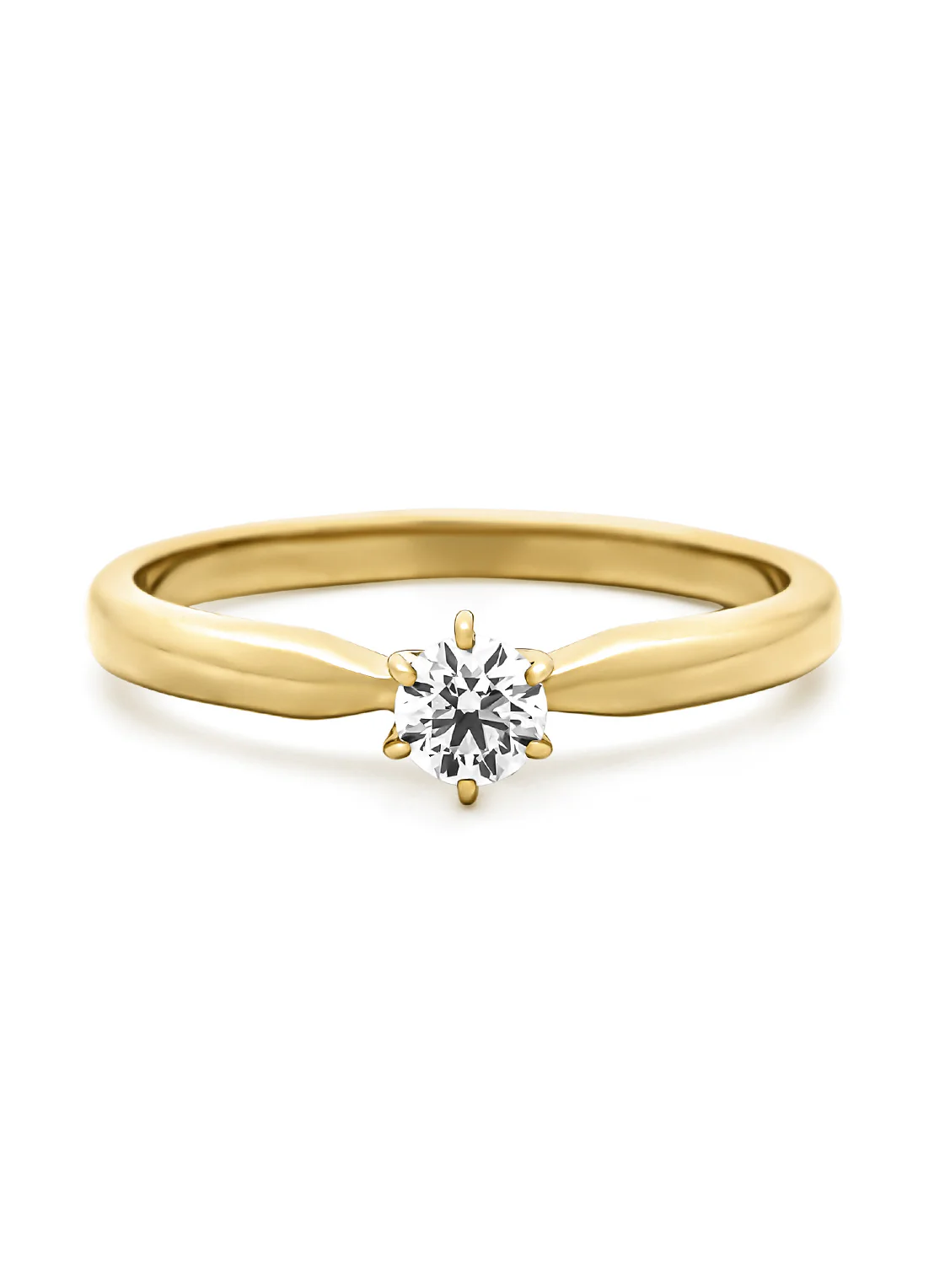 Geelgouden ring, 0.20 ct diamant, Hearts & Arrows - Image 4