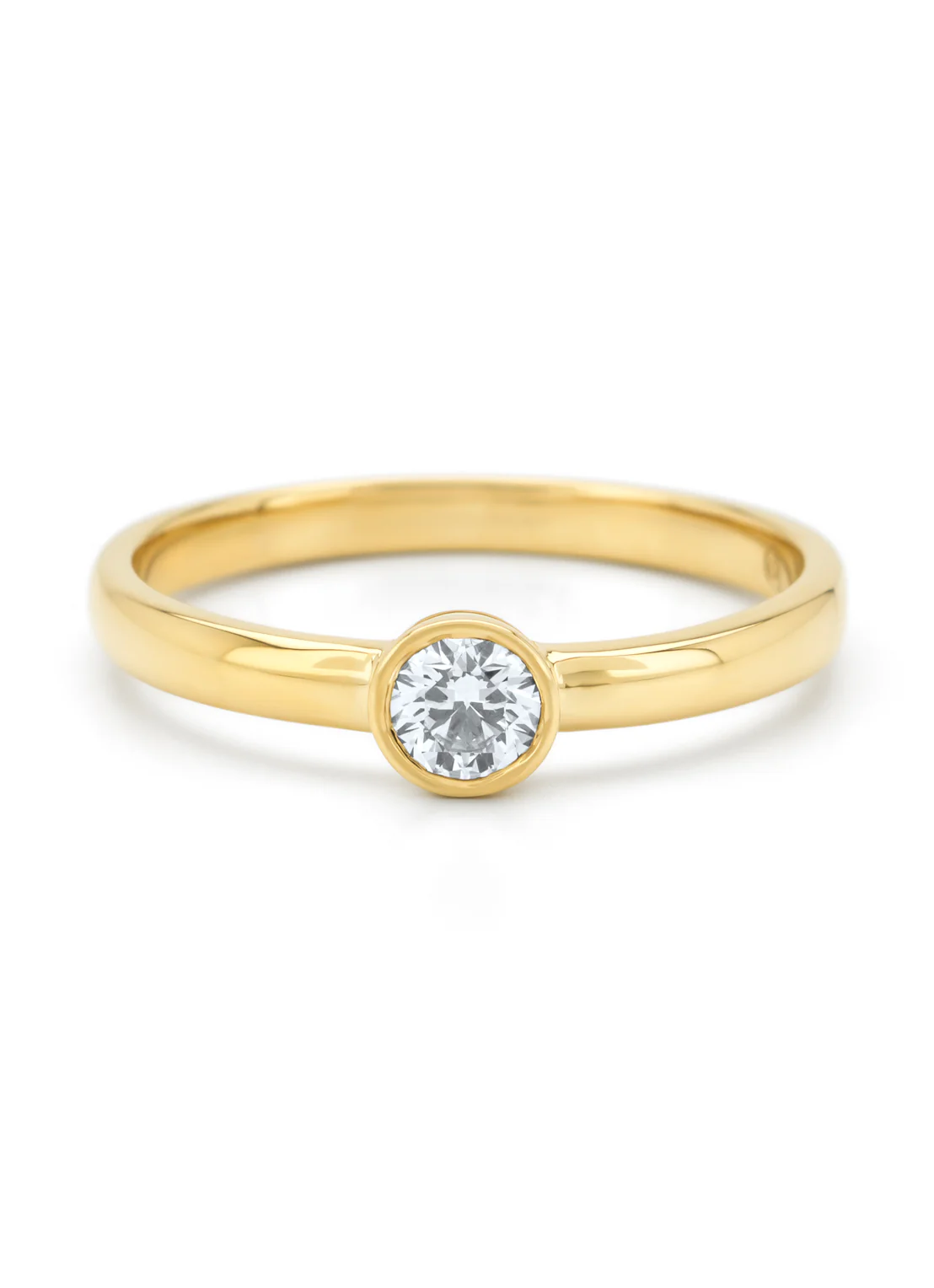 Geelgouden ring, 0.20 ct diamant, Hearts & Arrows - Image 4