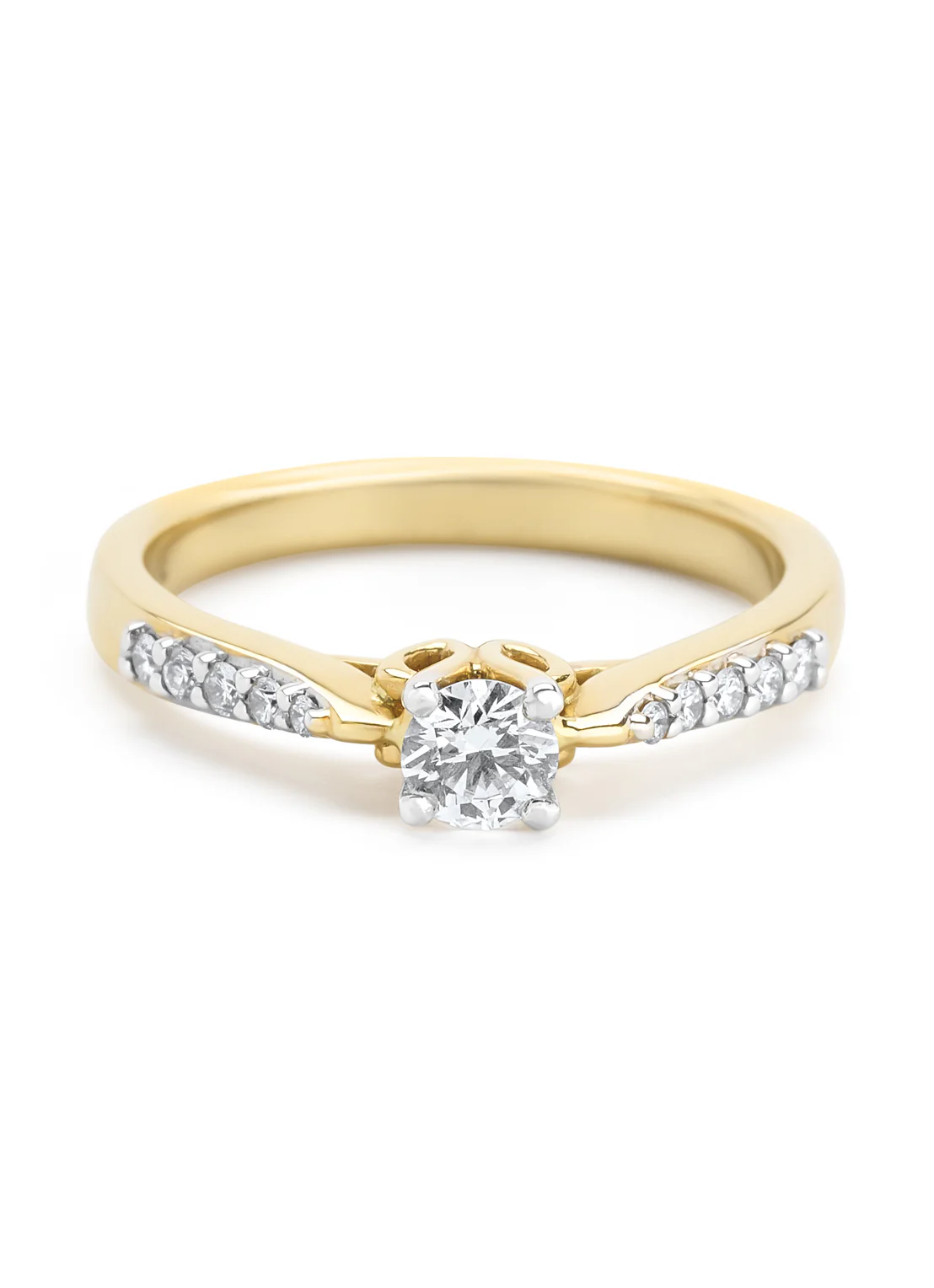 Geelgouden ring, 0.35 ct diamant, Hearts & Arrows - Image 5
