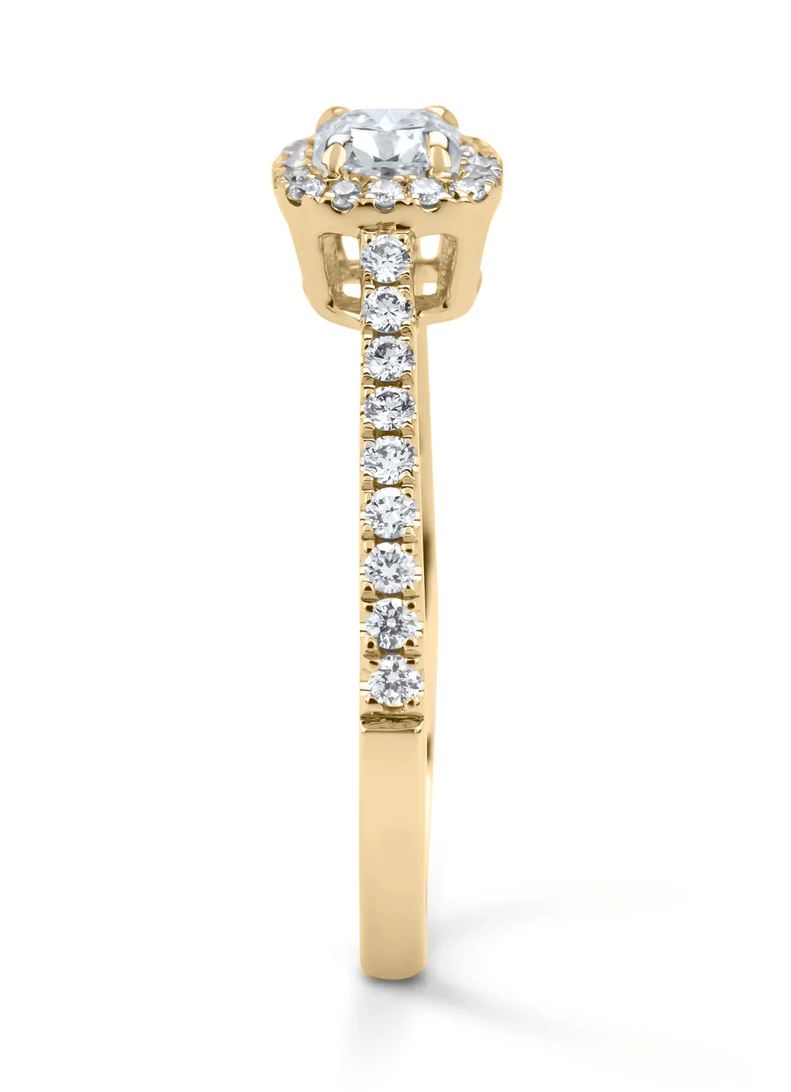Geelgouden ring, 0.51 ct diamant, Hearts & Arrows - Image 3