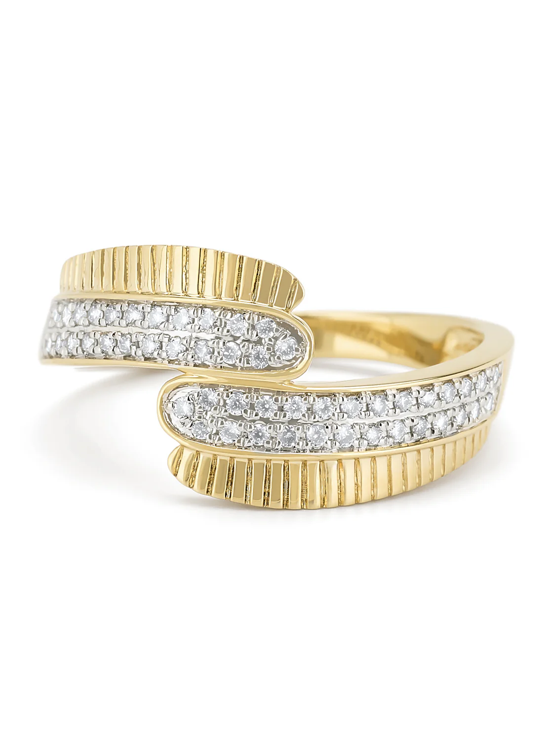 Geelgouden ring, 0.20 ct diamant, Caviar - Image 4