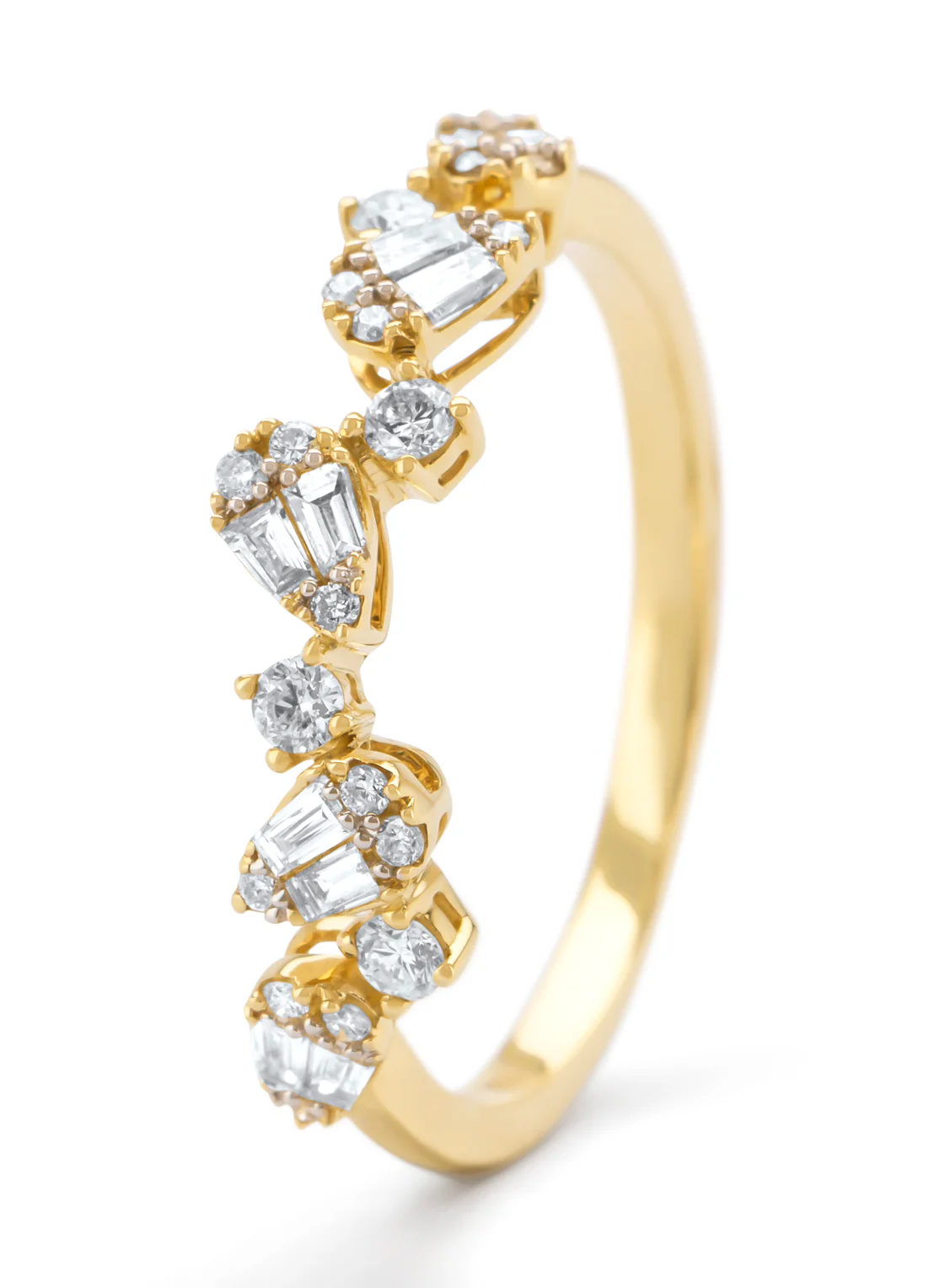 Geelgouden ring, 0.37 ct diamant, Petite Romance